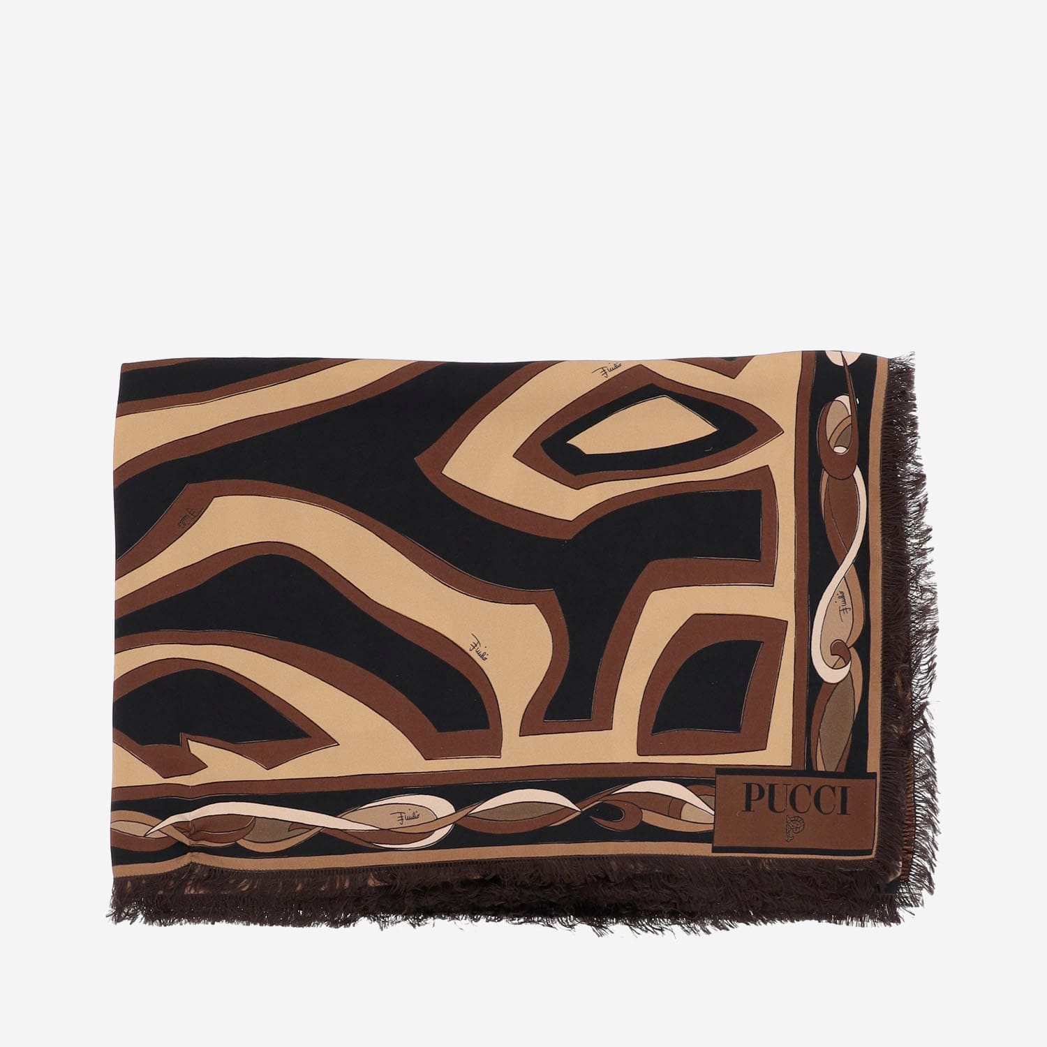 Pucci Geometric-pattern Silk Scarf In Red