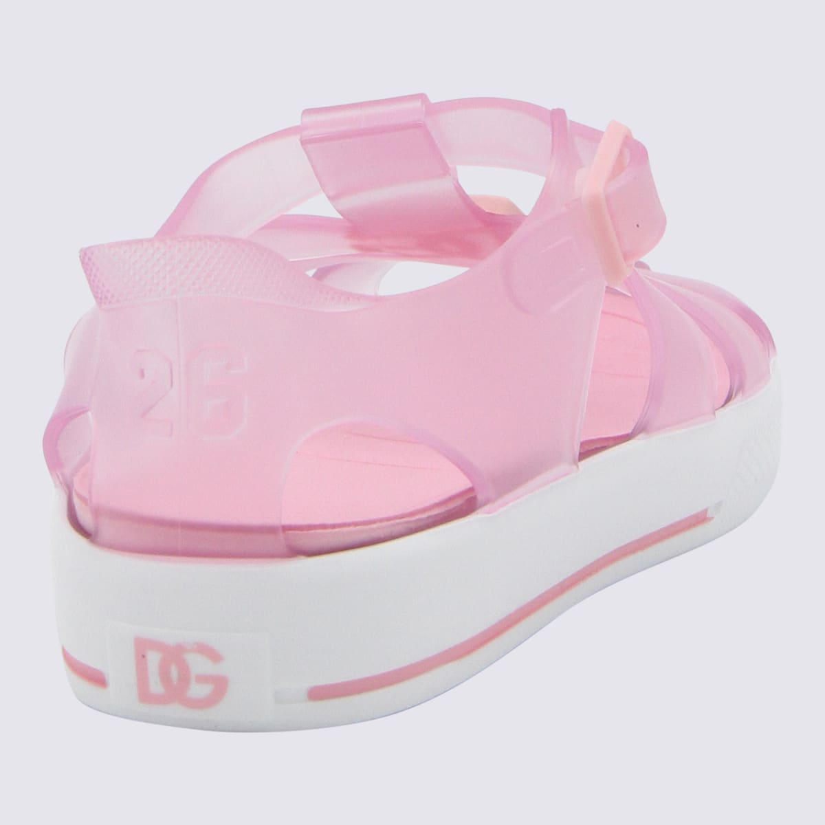 Shop Dolce & Gabbana Pink Rubber Sandals