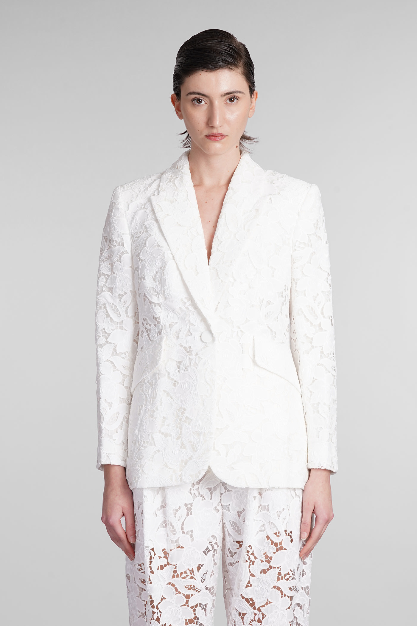 Shop Zimmermann Blazer In White Polyester