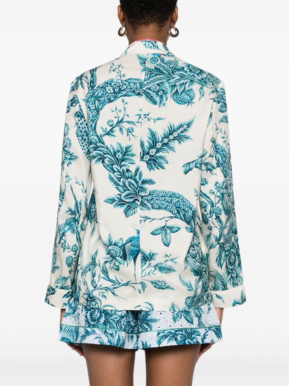 F.r.s For Restless Sleepers Printed Silk Shirt In Blue