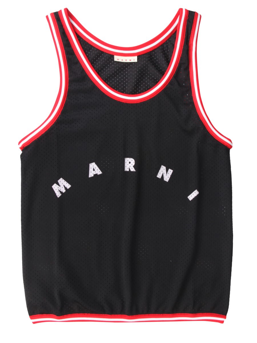 Shop Marni T-shirt Shopping Bag In Black