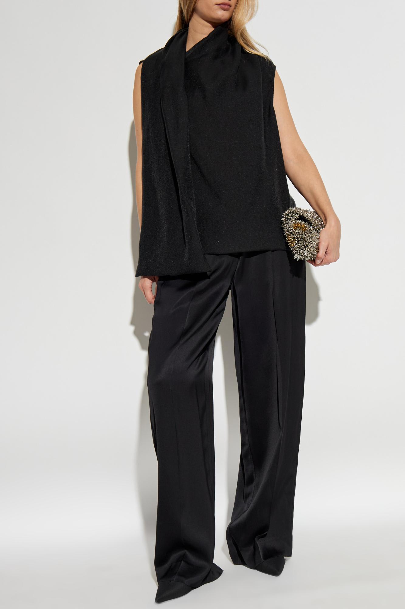 Totême Toteme Top With Decorative Scarf In Black