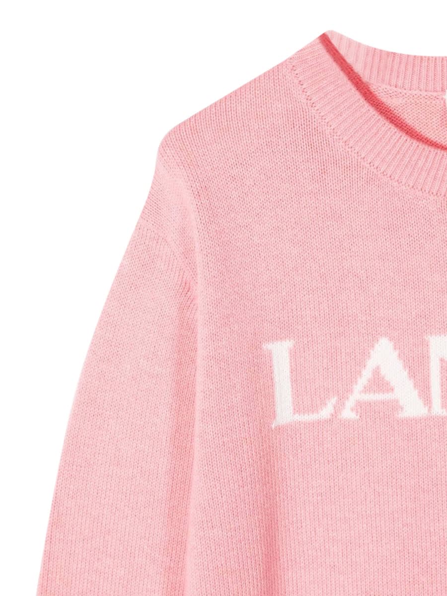 Lanvin Pullover Con Logo In Pink