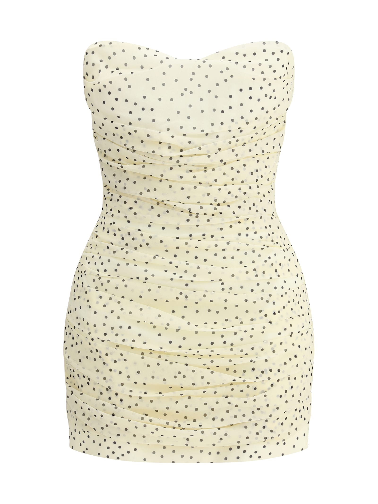 Polka Dot Mini Draped Silk Dress