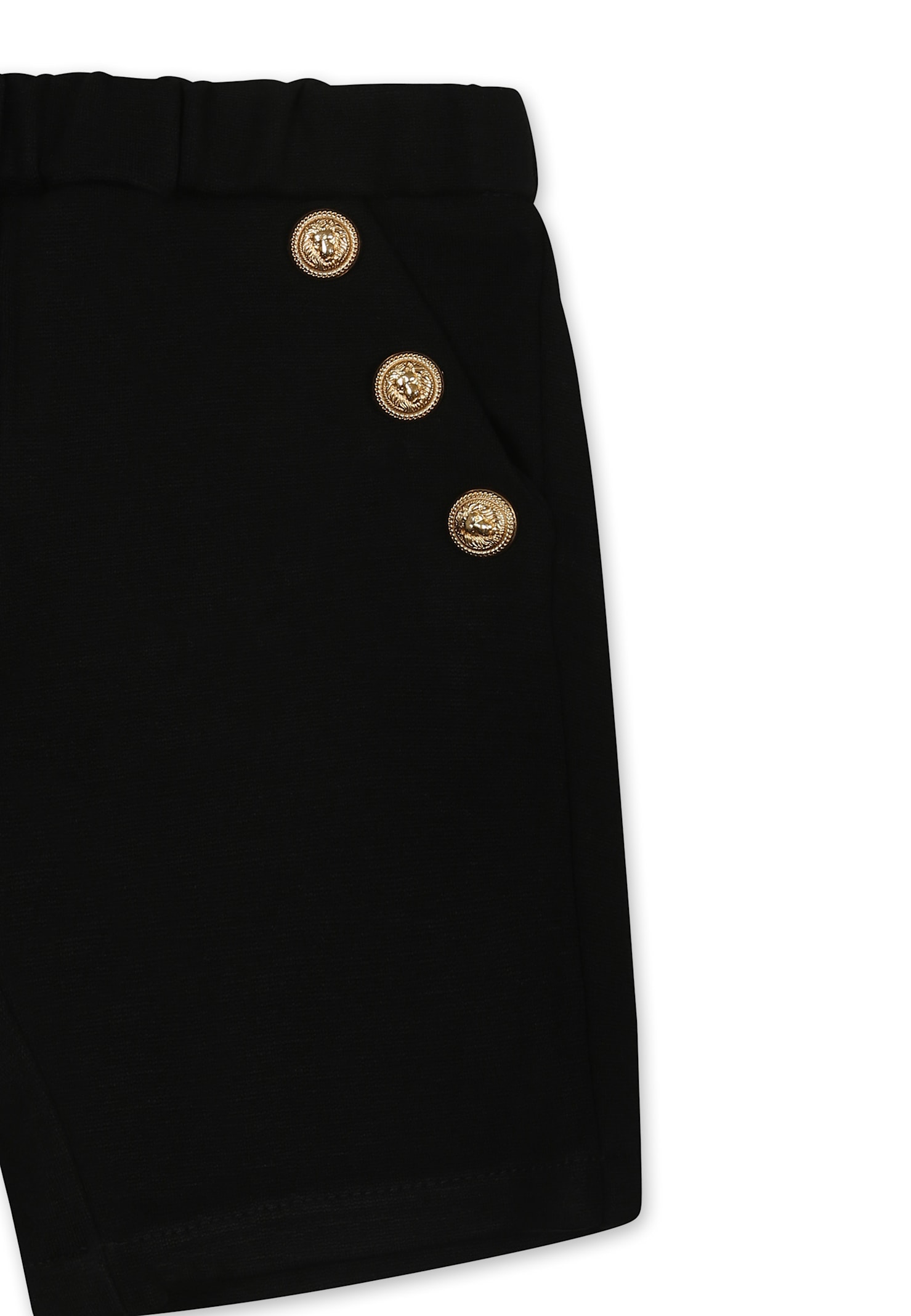 Balmain Black Shorts For Baby Boy With Logo In Black