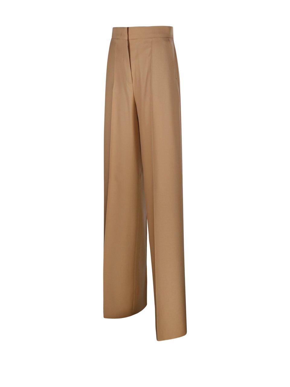 Shop Max Mara High Waist Straight Leg Pants In Beige