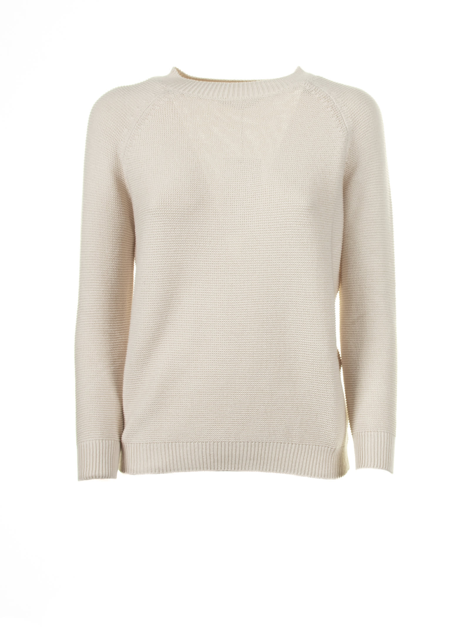 Shop Weekend Max Mara Soft White Cotton Sweater In Avorio