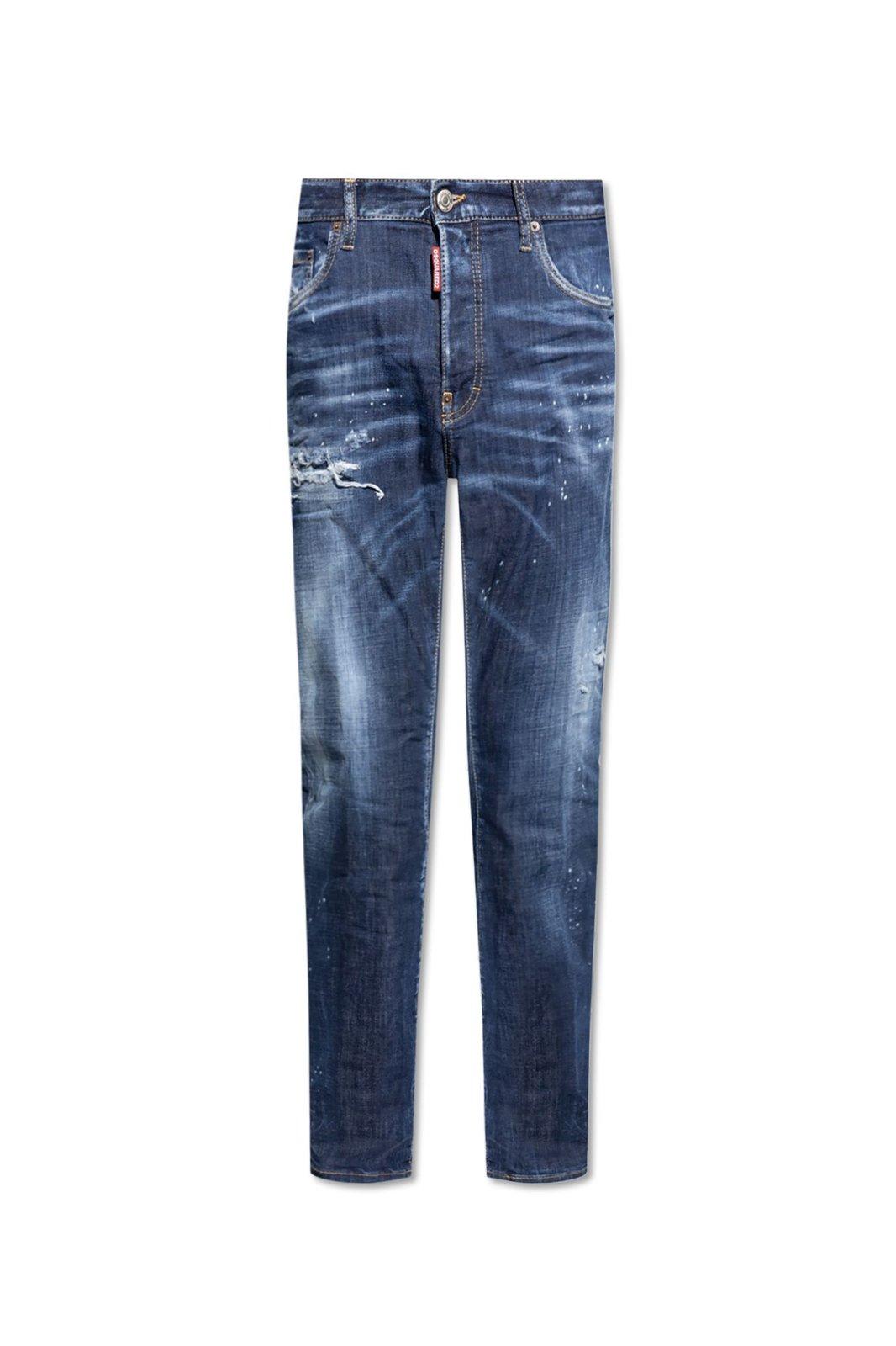 Dsquared2 Distressed Skinny Jeans In Blue
