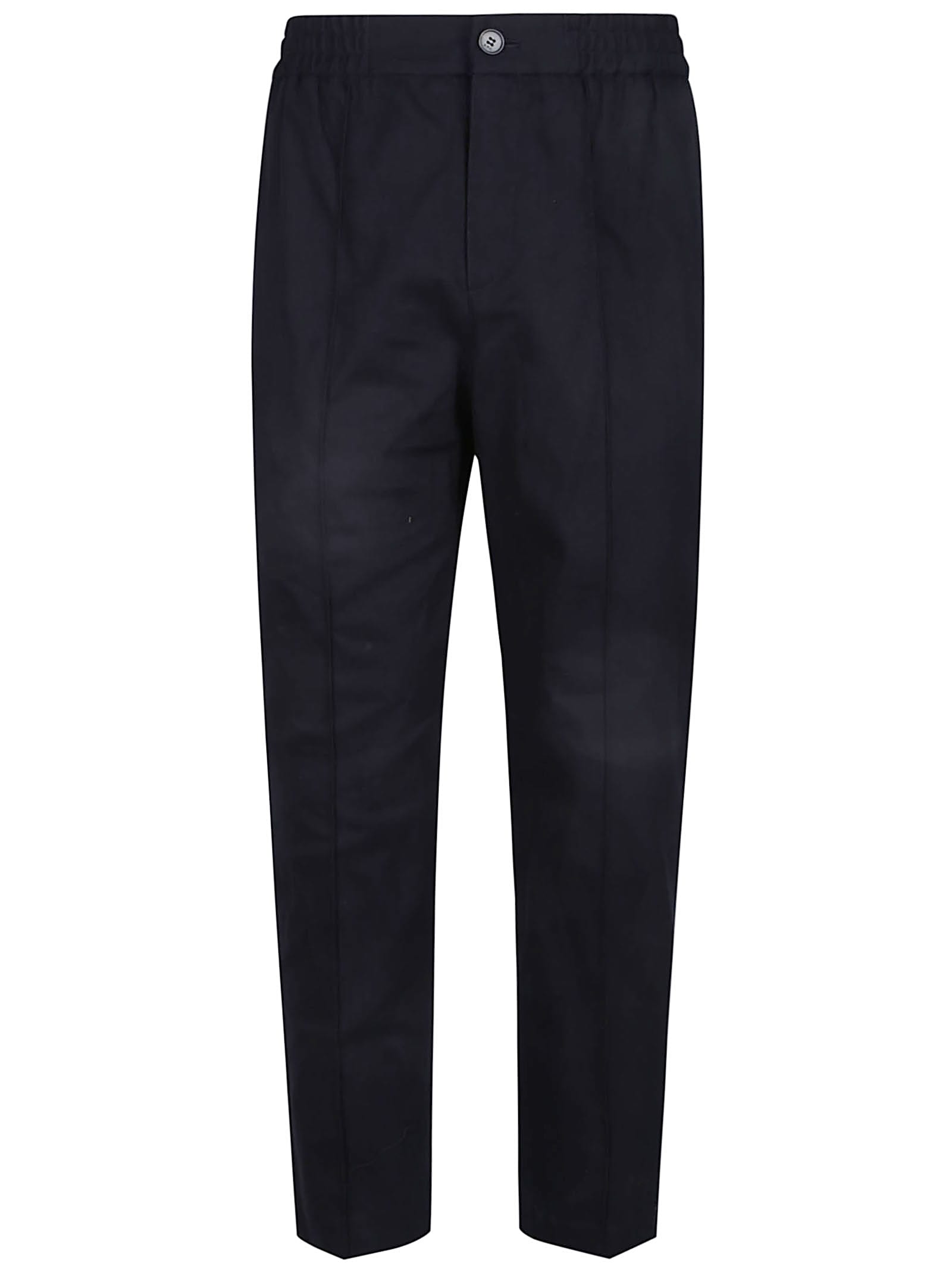Apc Elastic-waist Cotton Trousers In Blue