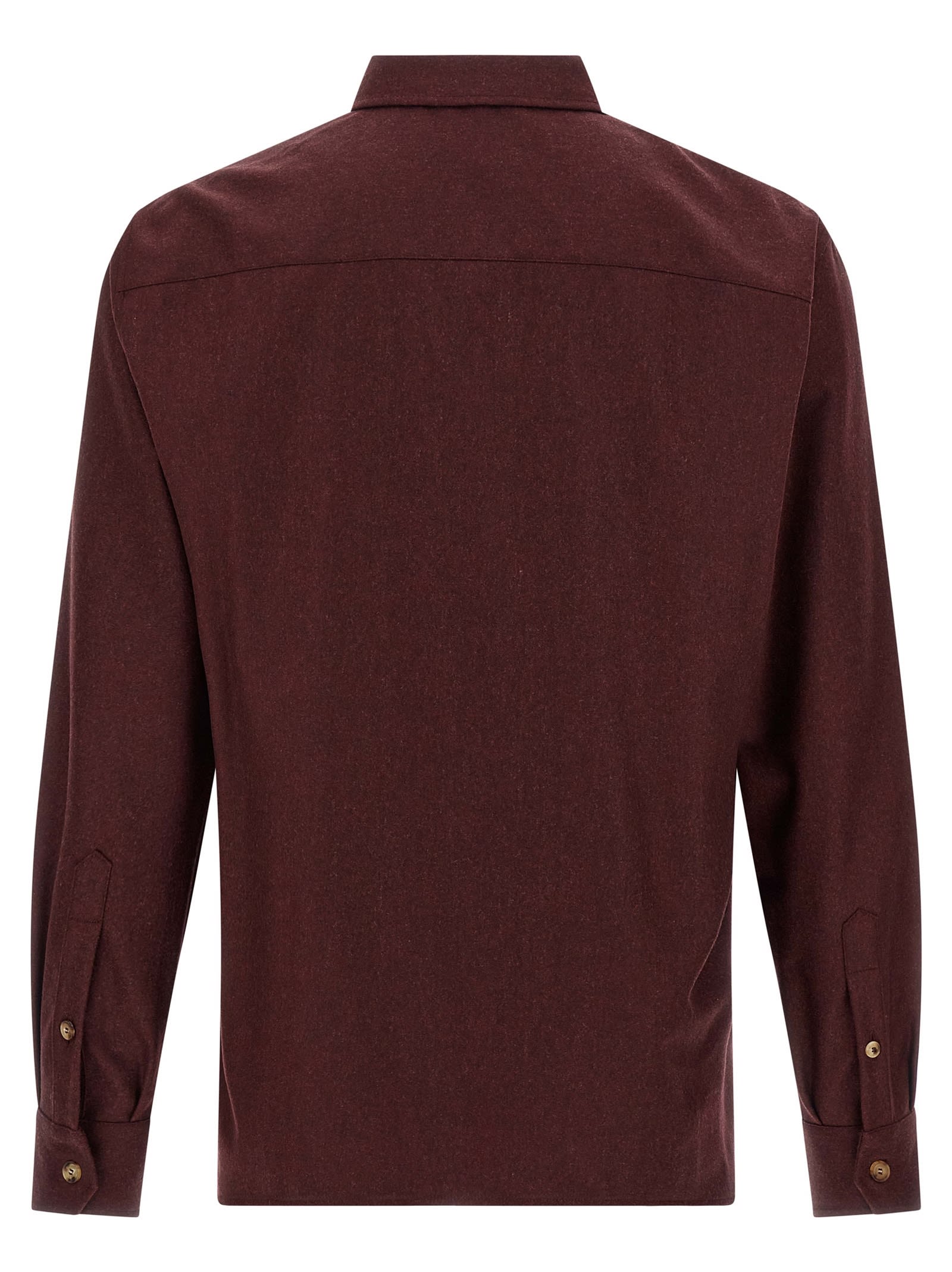 Brunello Cucinelli Long Sleeve Shirt Featuring Chest Pockets In Brown