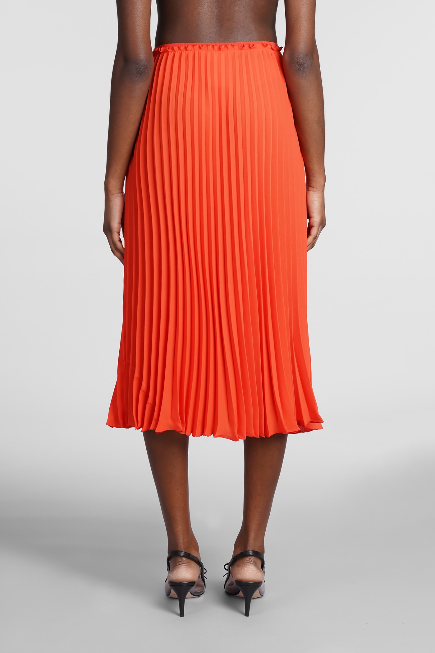 Shop Red Valentino Skirt In Orange Synthetic Fibers