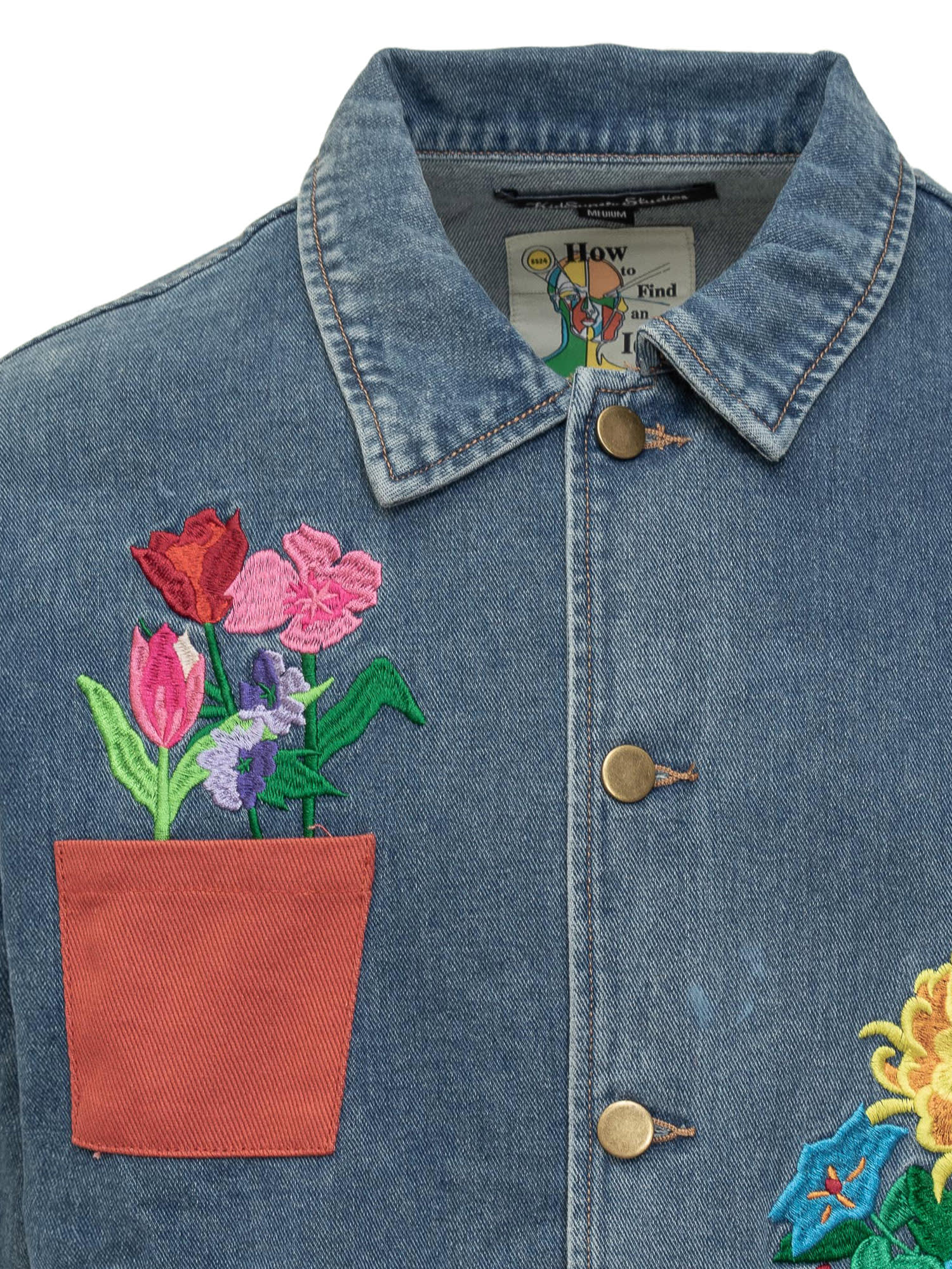 Shop Kidsuper Flower Jacket In Blue