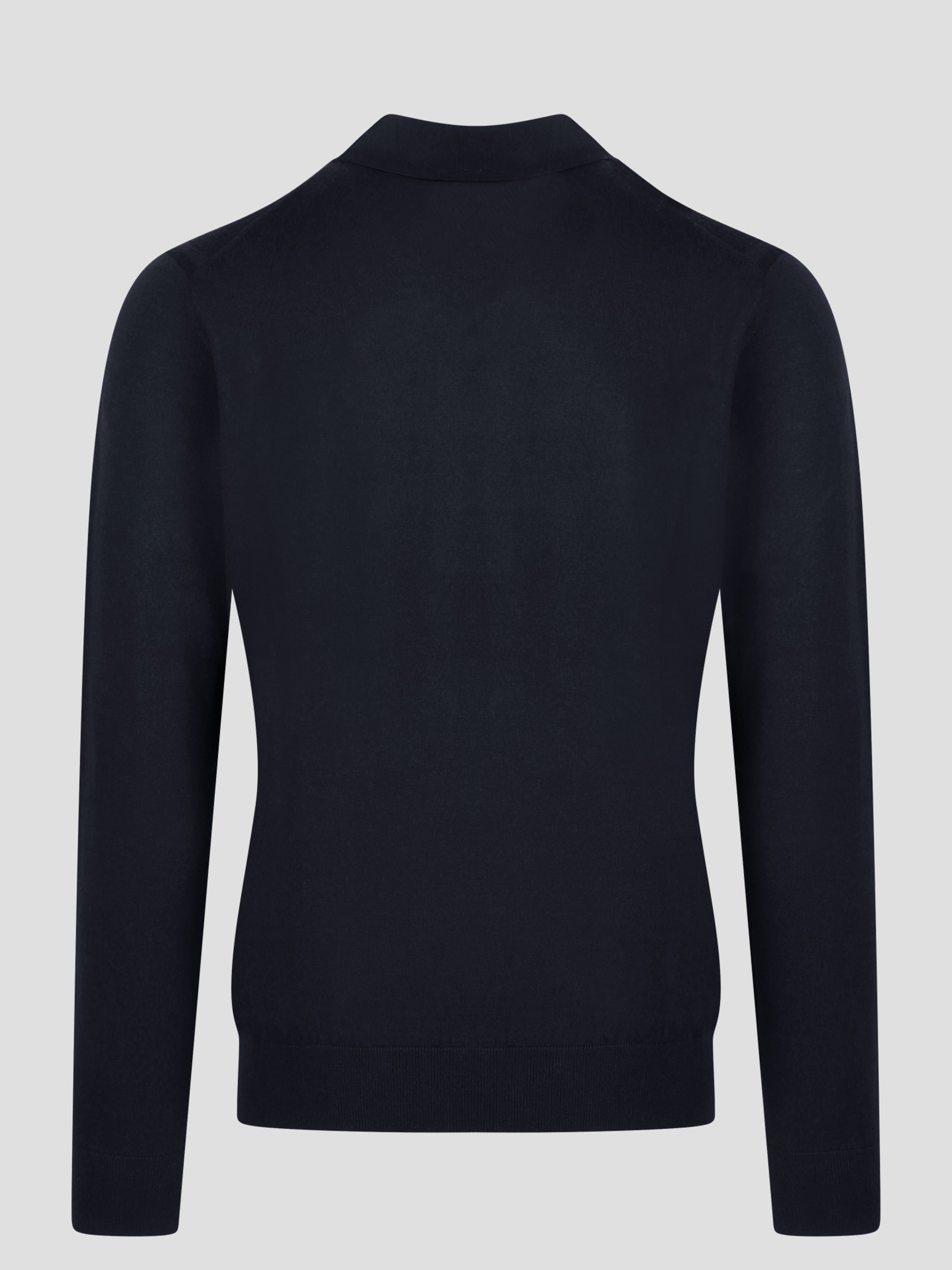 Shop Paolo Pecora Extrafine Merino Wool Polo  In Blue