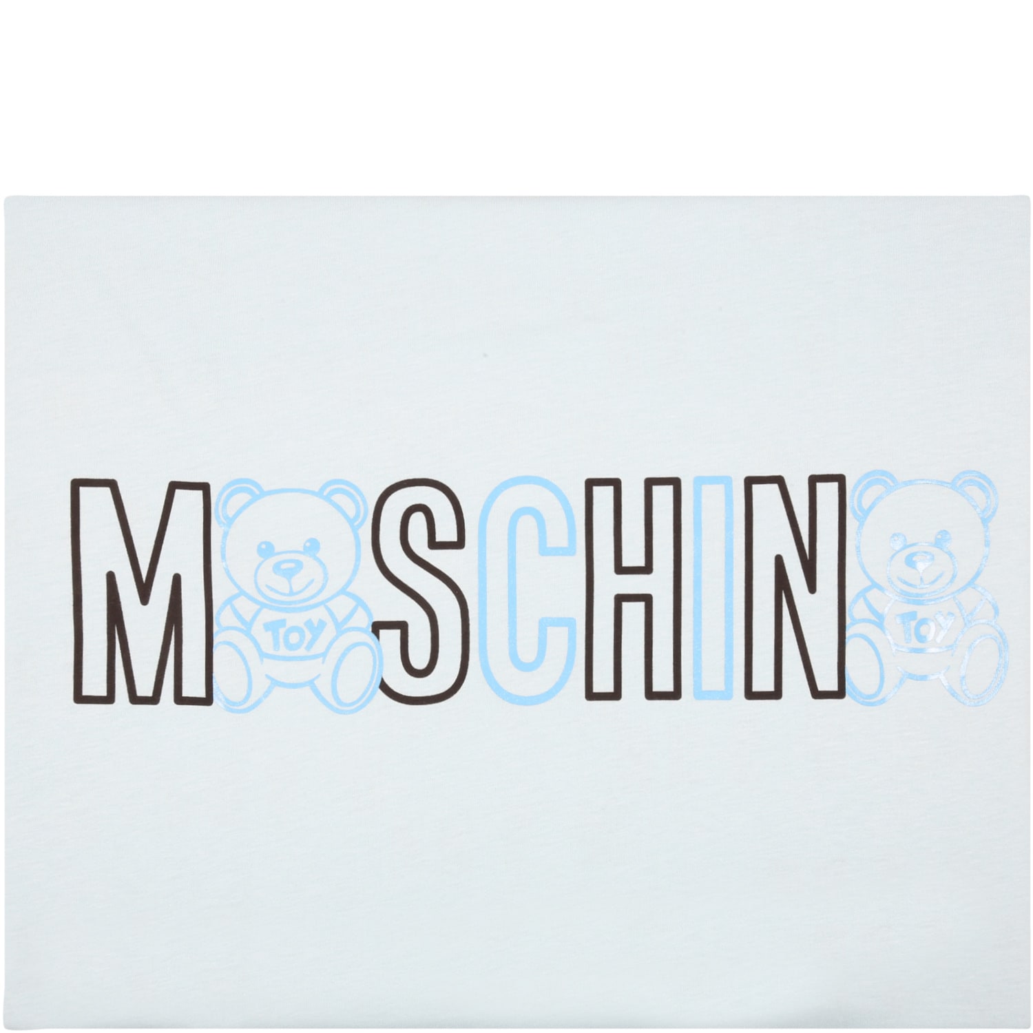 Moschino Light-blue Blanket For Baby Boy With Logo