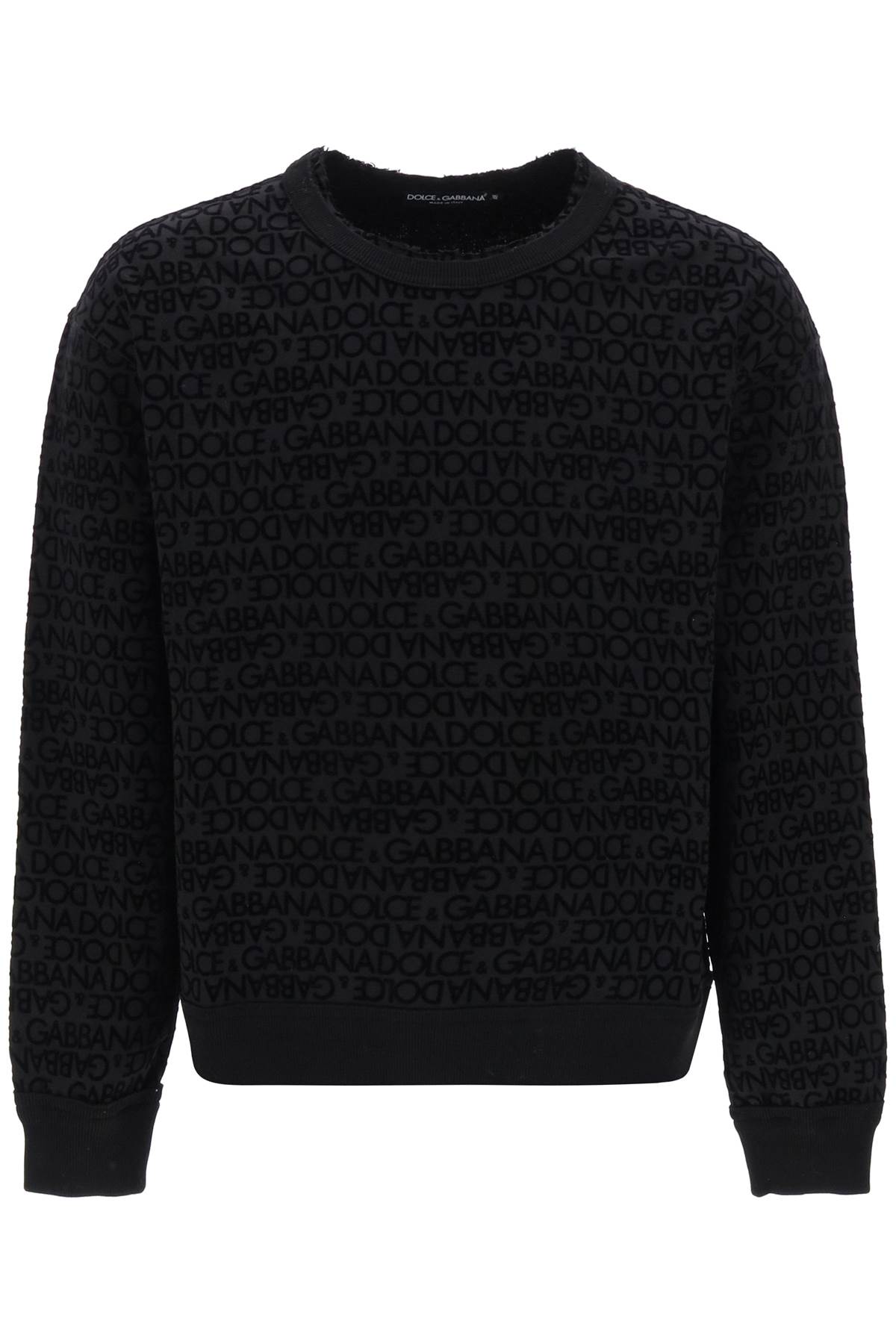 Shop Dolce & Gabbana Flocked-logo Sweatshirt In Nero (black)
