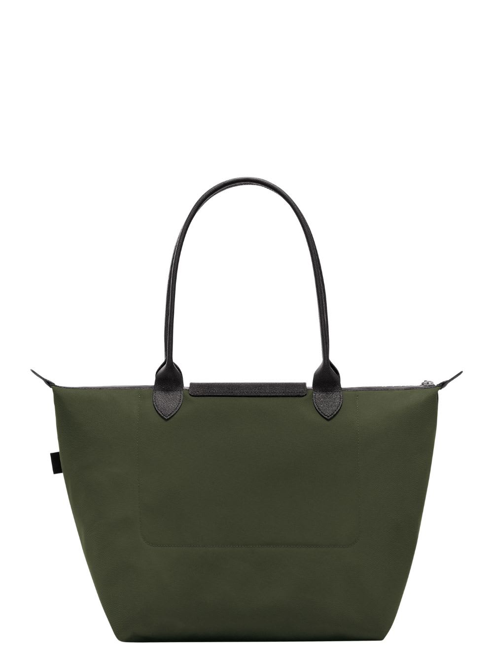 LONGCHAMP LE PLIAGE ENERGY L GREEN SHOULDER BAG WITH ENGRAVED LOGO IN RECYCLED FABRIC WOMAN 