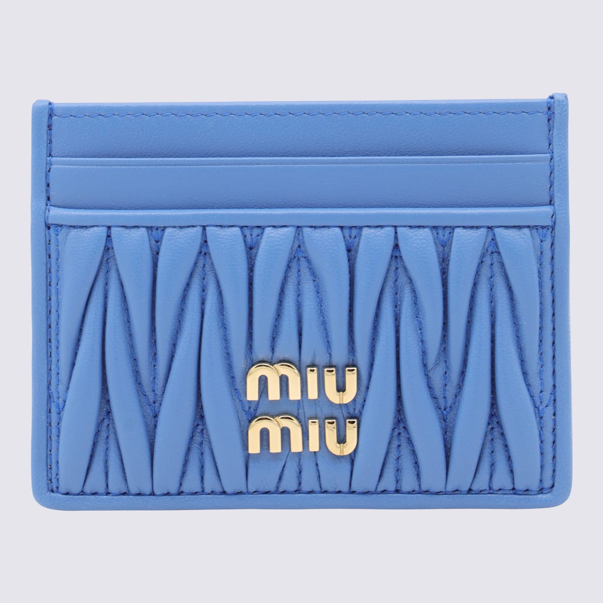 Miu Miu Light Blue Leather Card Holder