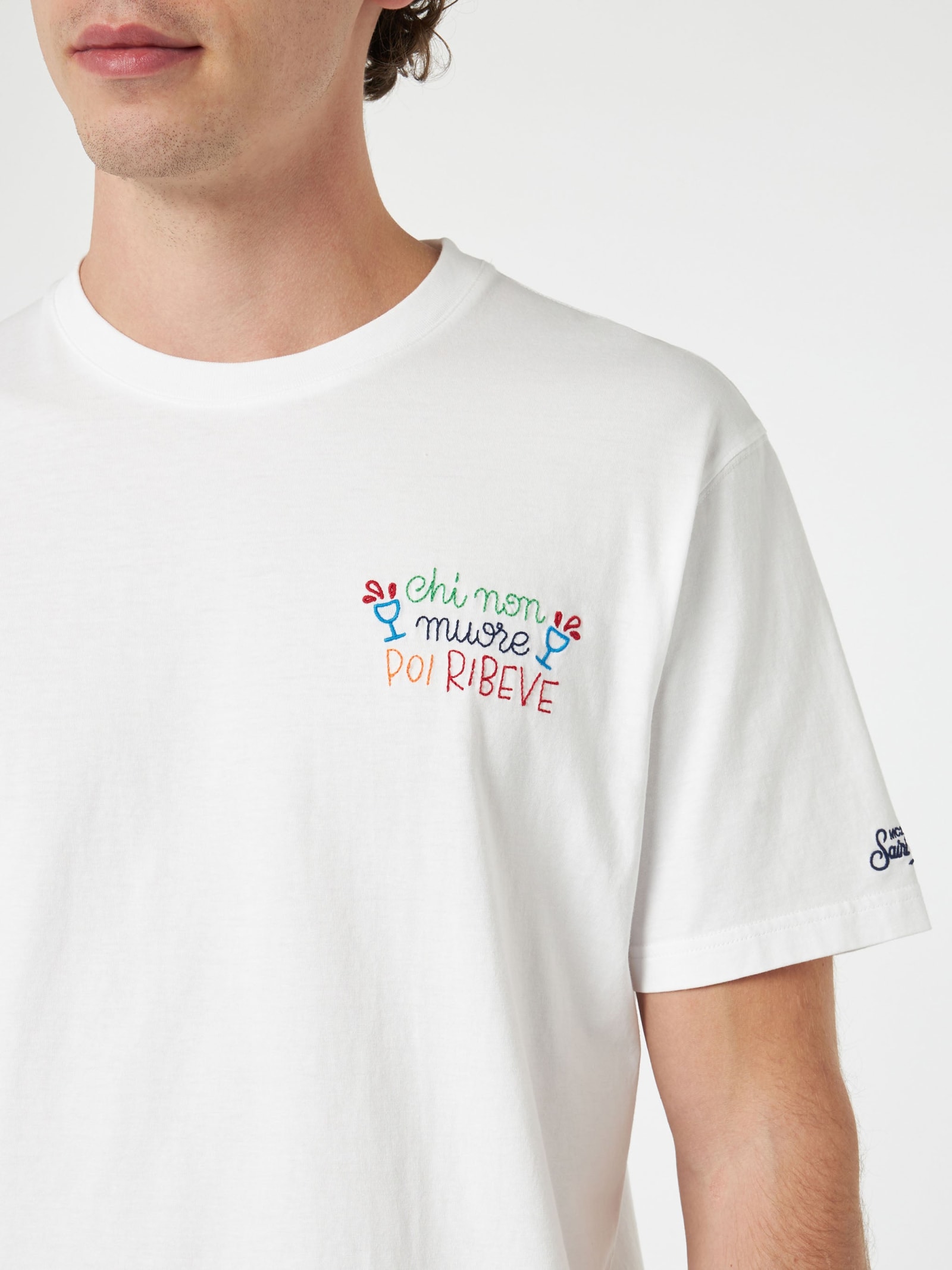 Mc2 Saint Barth X Insulti Luminosi Cotton T-shirt In White