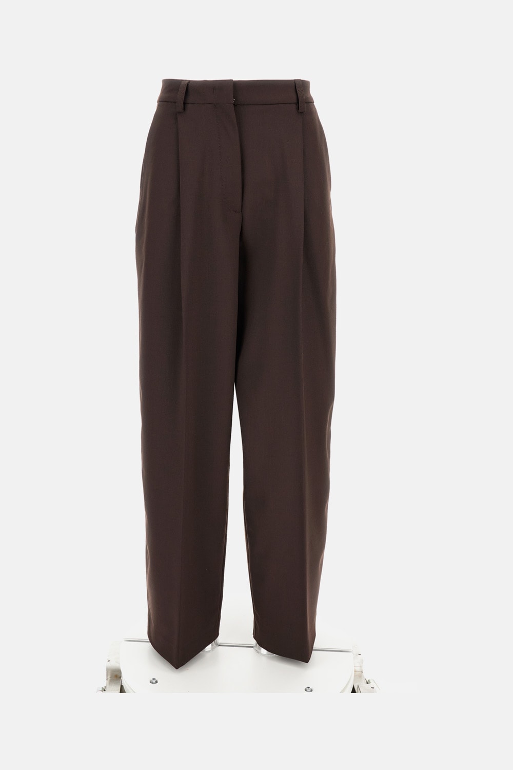 The Latest High-waisted Brown Trousers With Relaxed Fit In Brown