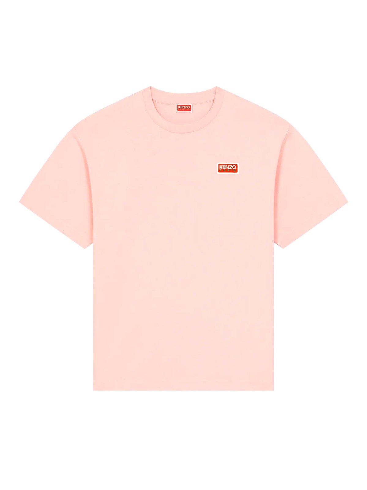Kenzo Logo Printed Crewneck T-shirt T-shirt In Faded Pink