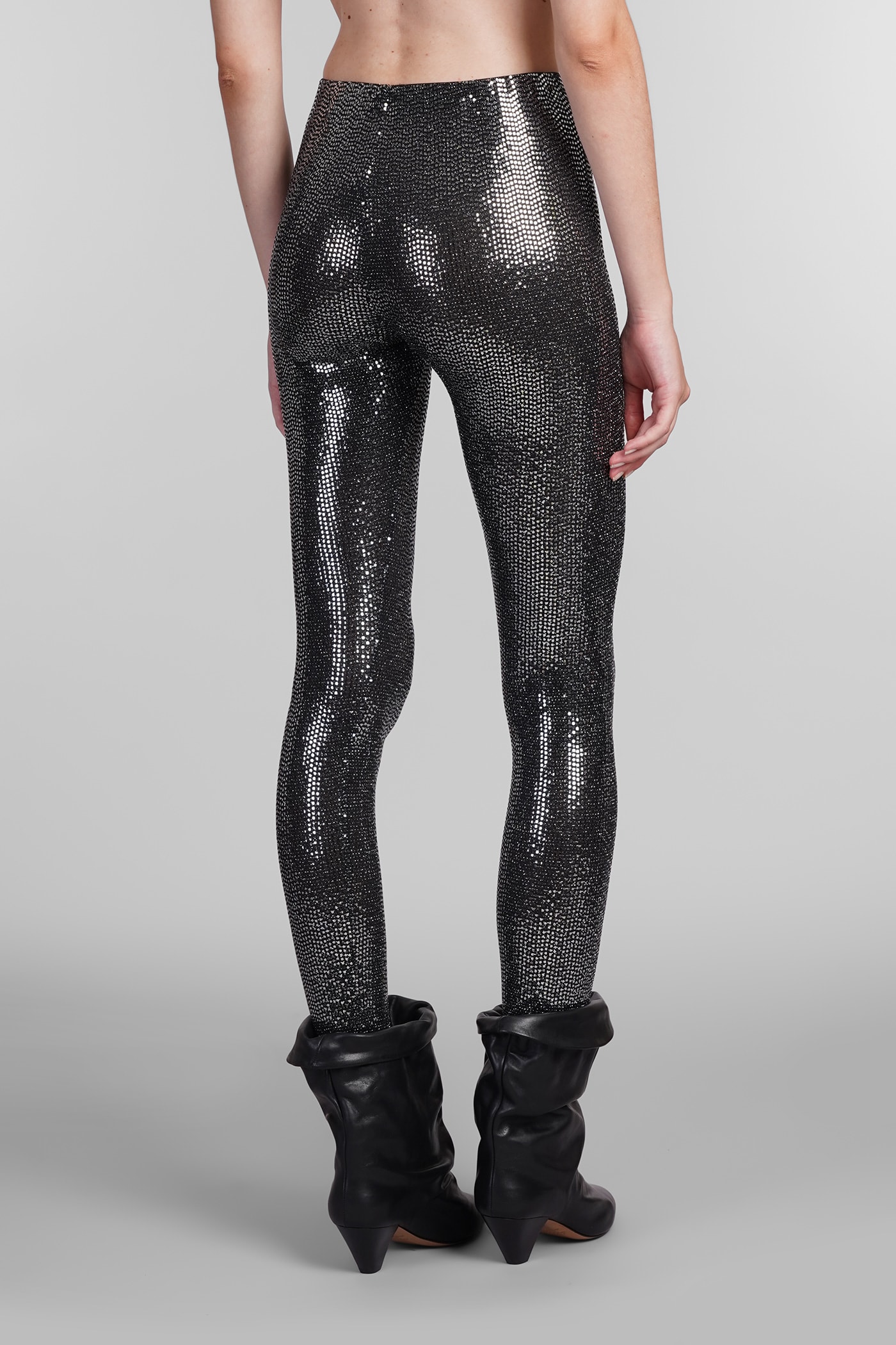 Shop Isabel Marant Joshua Leggings In Silver Nylon