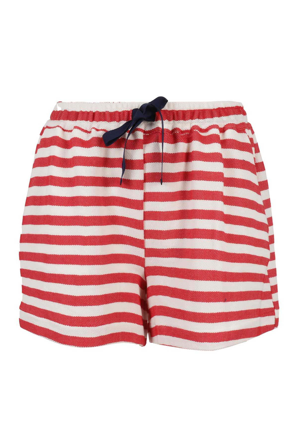 SEMICOUTURE SHORT,Y1SG02 22RIG BIANCO ROSSO