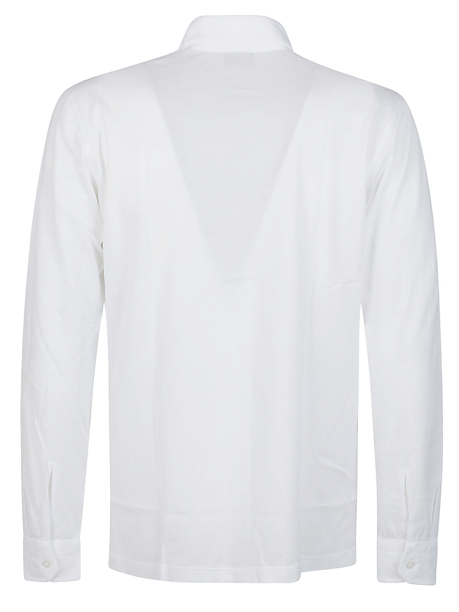 Shop Barba Napoli Long Sleeve Shirt In Bianco