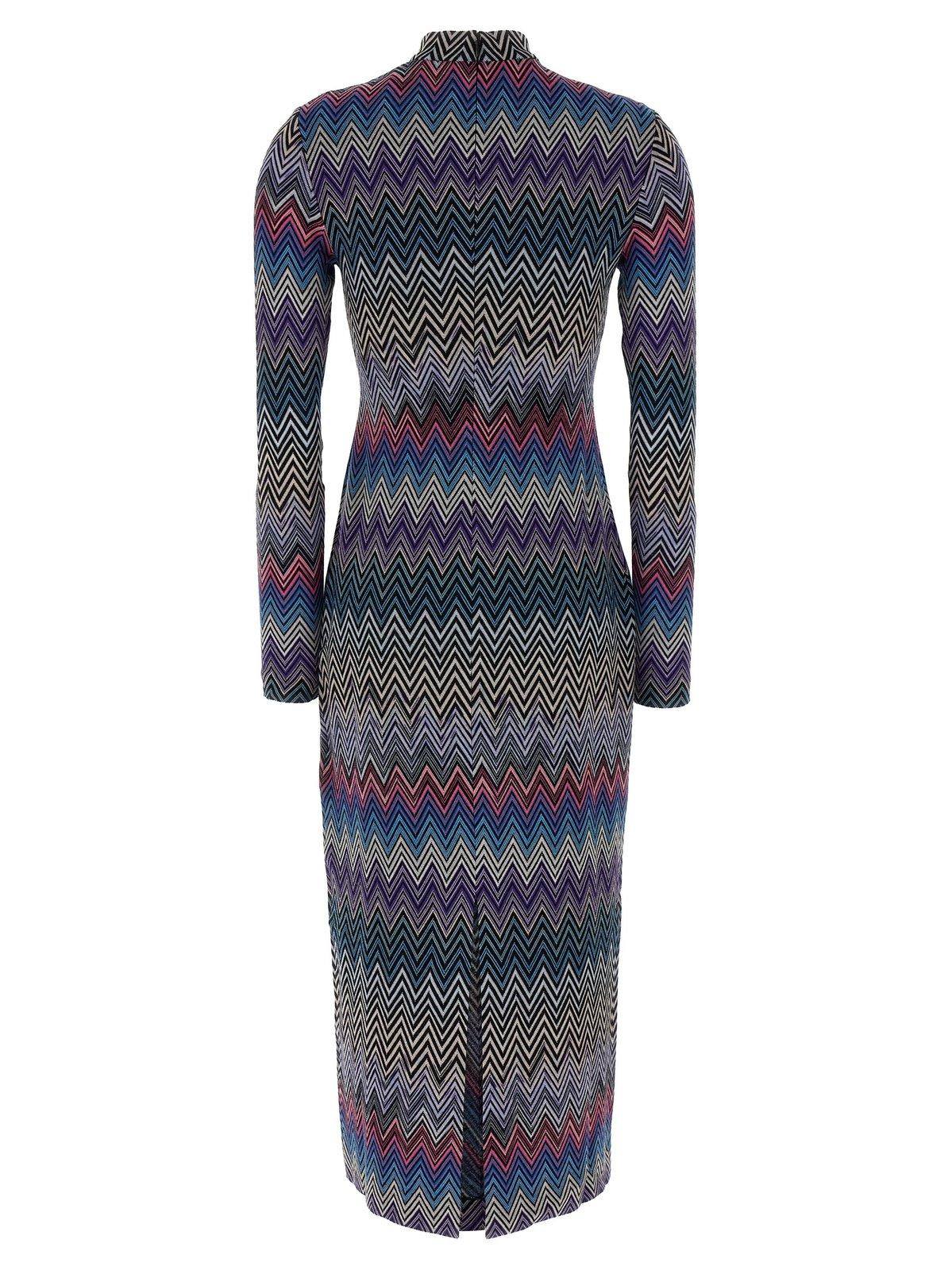 Shop Missoni Zig-zag Maxi Dress In Multicolour