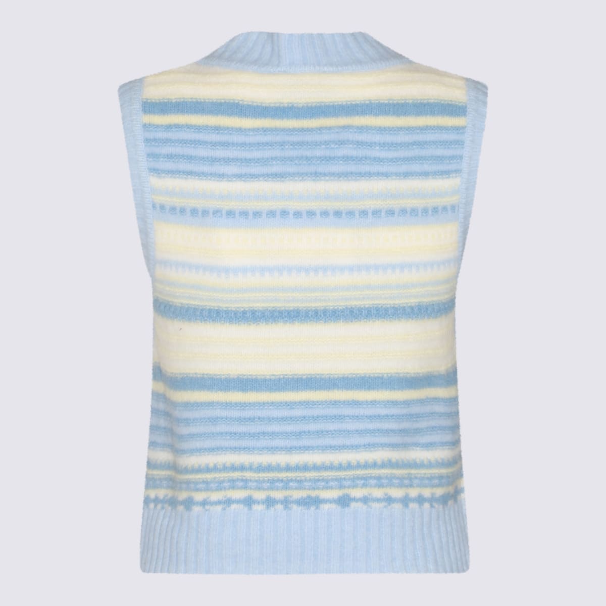 Shop Ganni Light Blue Wool Knitwear In Skyway