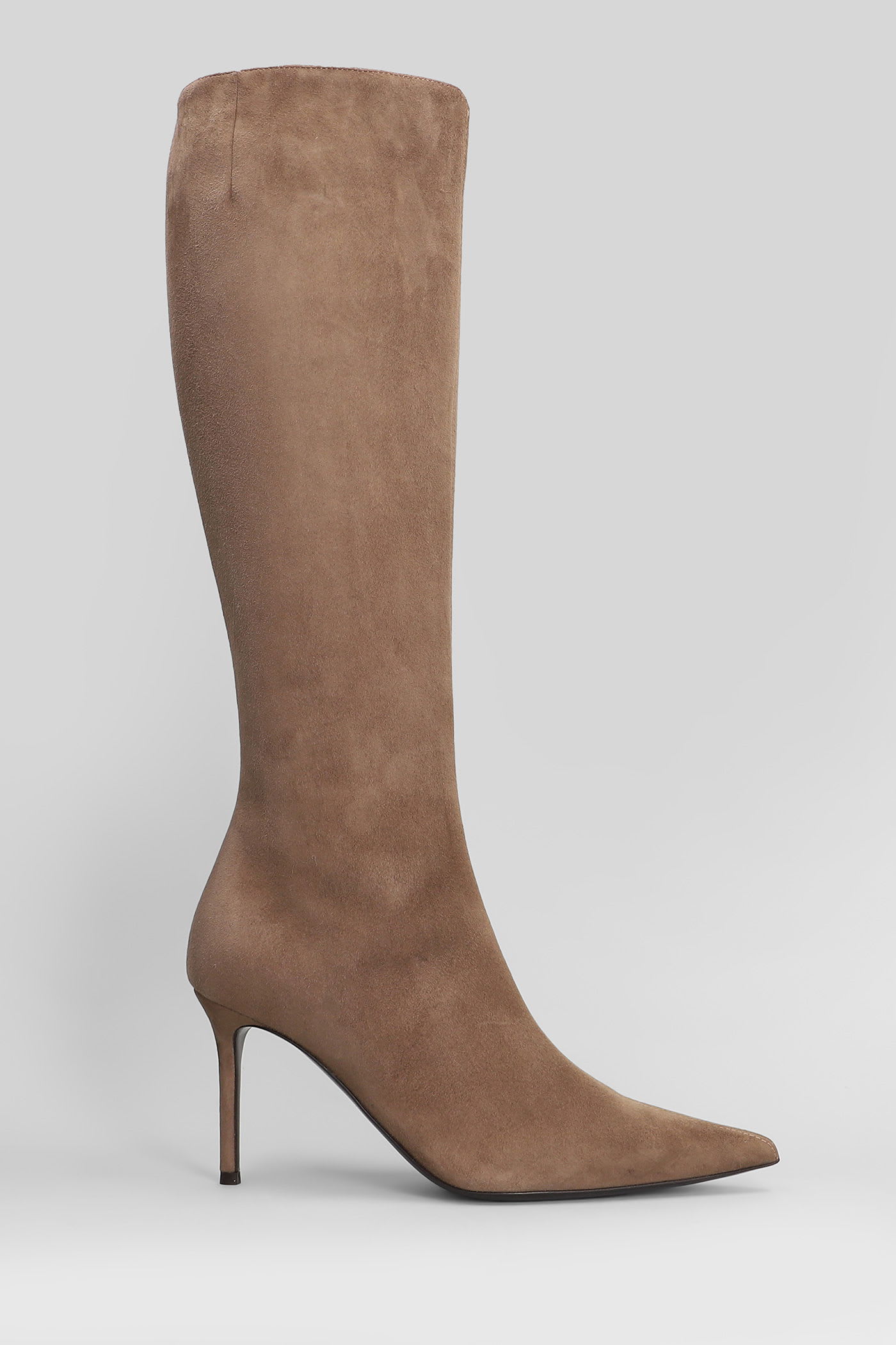 Giuseppe Zanotti Raquel 85 High Heels Boots In Taupe Suede In Brown