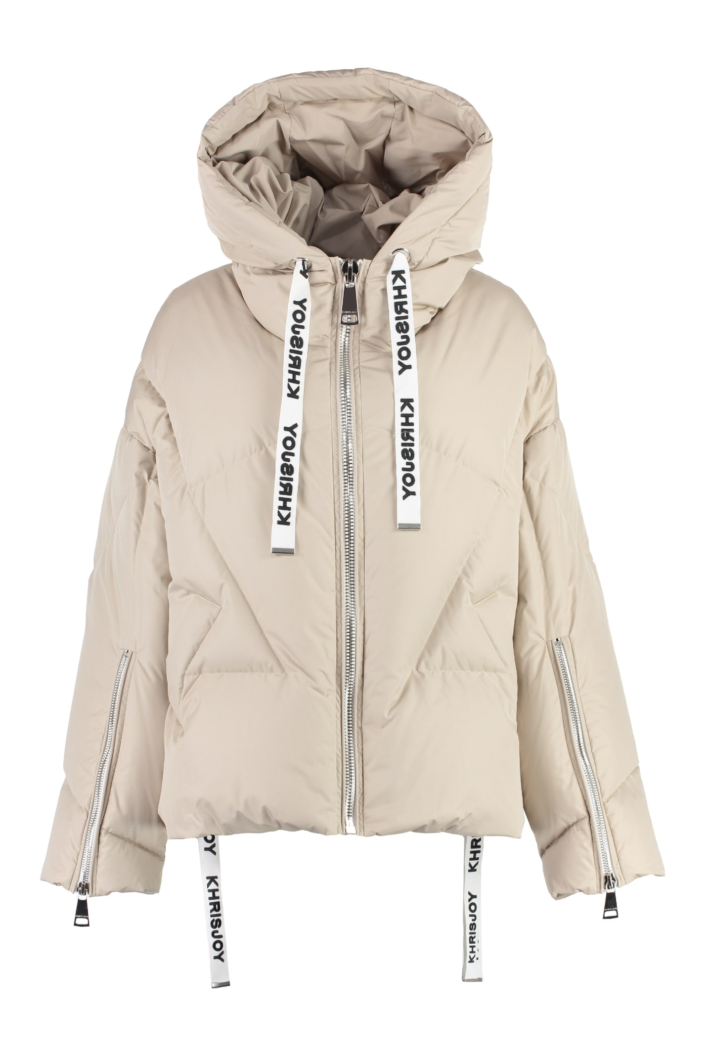 Khrisjoy Puff Khris Iconic Hooded Down Jacket In Sand