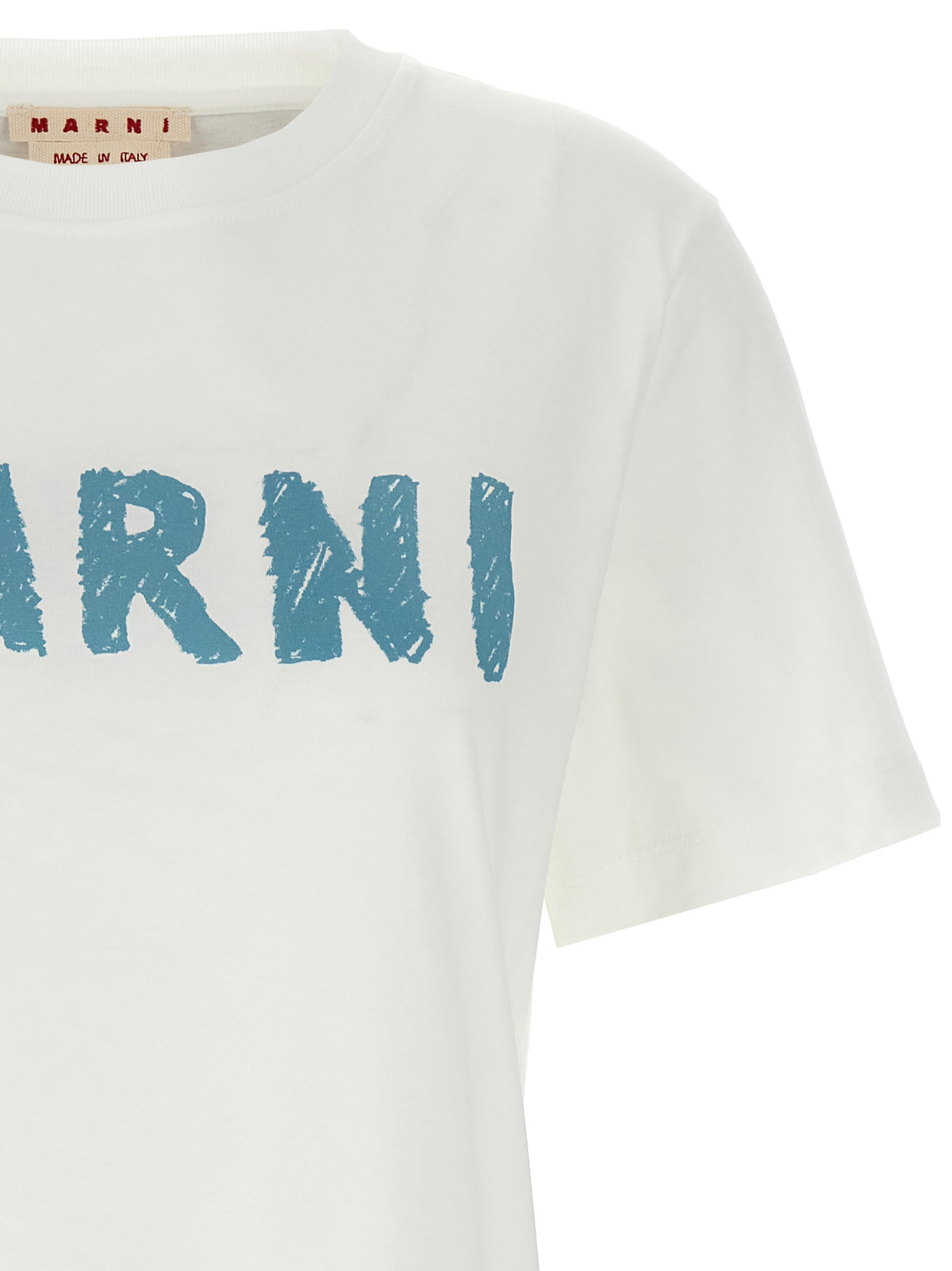 Shop Marni Crayon Logo T-shirt In White