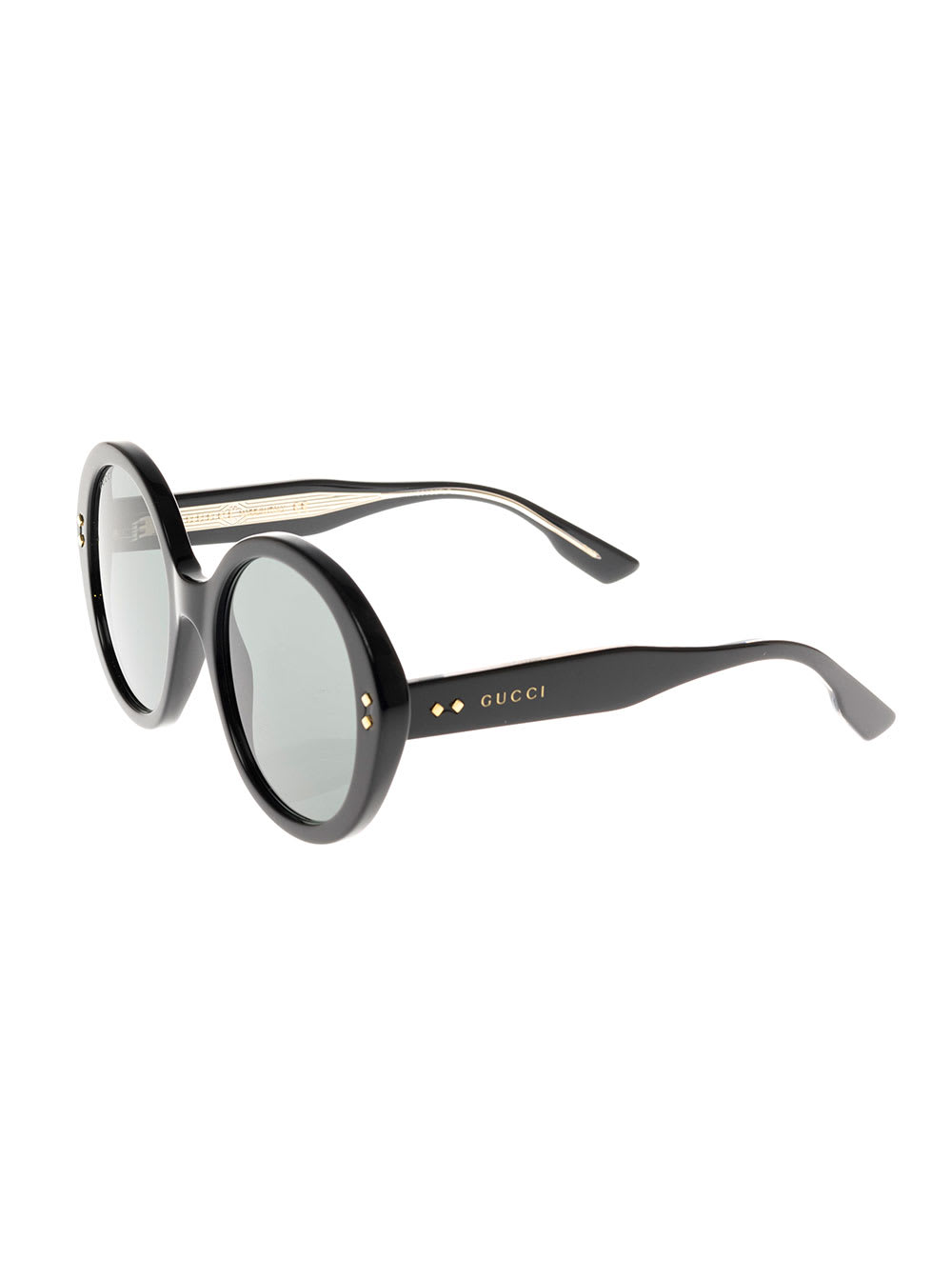 Gucci Womans Black Round Acetate Sunglasses