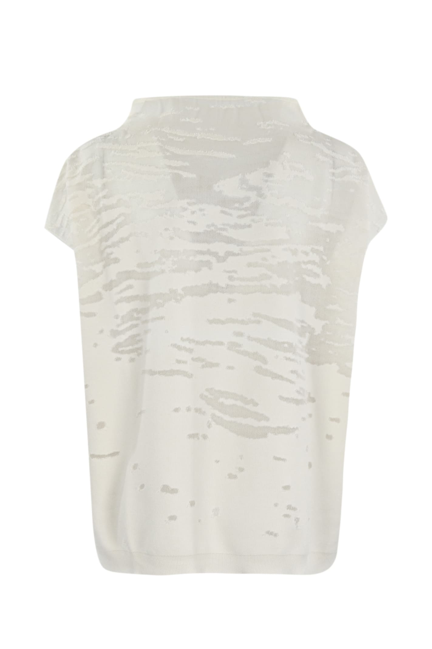 Shop Liviana Conti Semi-transparent Devore Shirt In Bianco