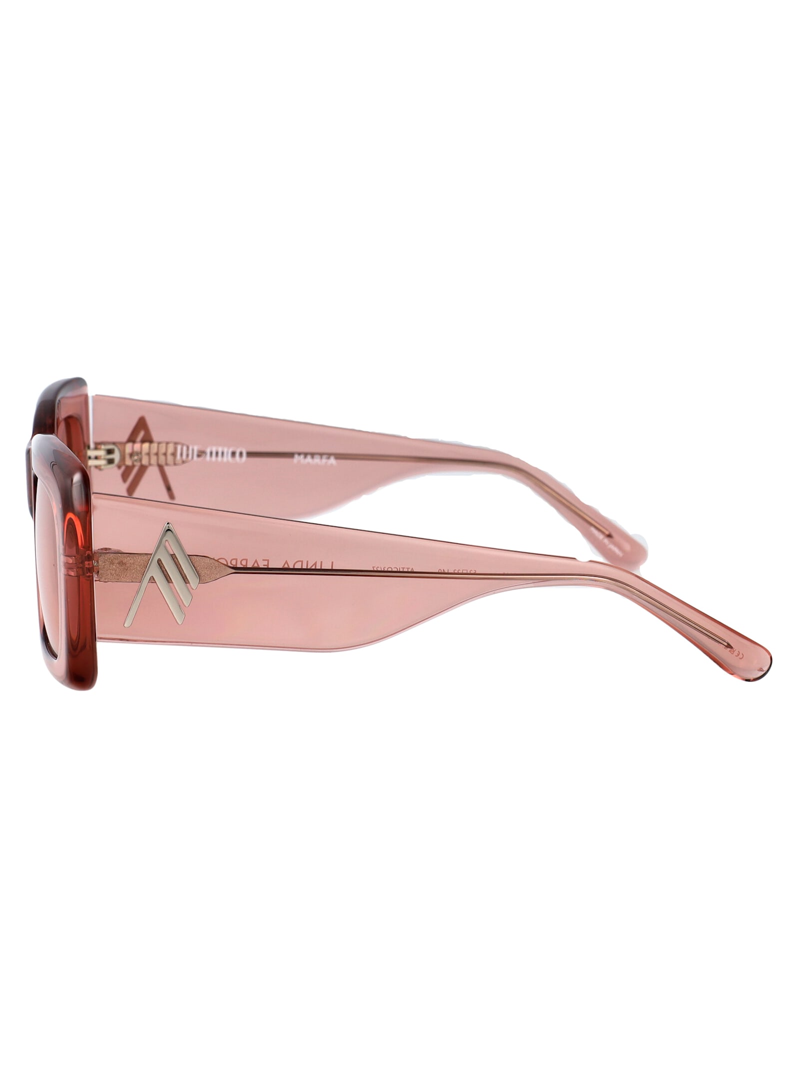Attico Sunglasses In Rose-pink Acrylic In Peach/silver/peach