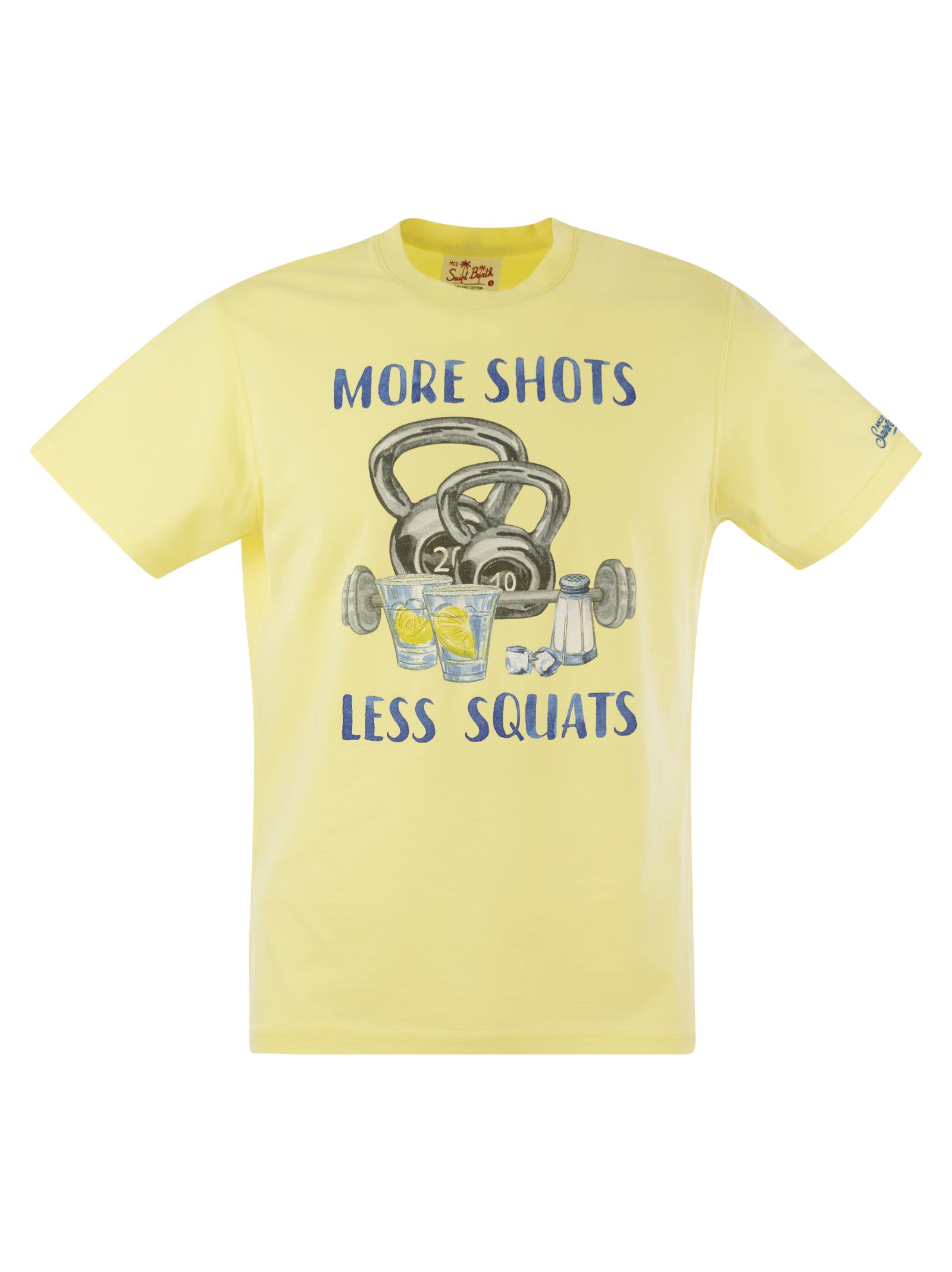 Mc2 Saint Barth T-shirt With Print On The Front In Yellow