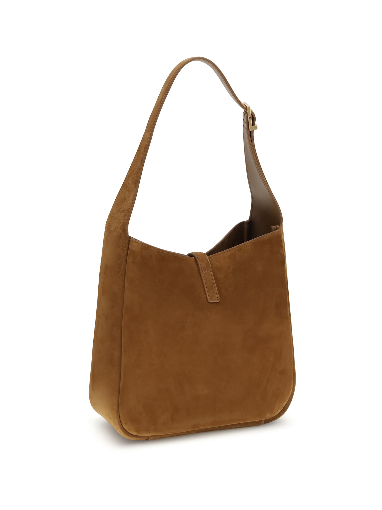 Saint Laurent Le 5 A 7 Small Suede Hobo Shoulder Bag In Brown