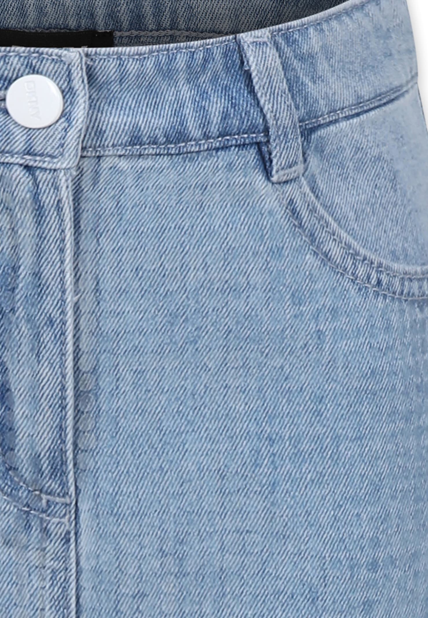 Dkny Denim Skirt For Girl With Sequins In Denim
