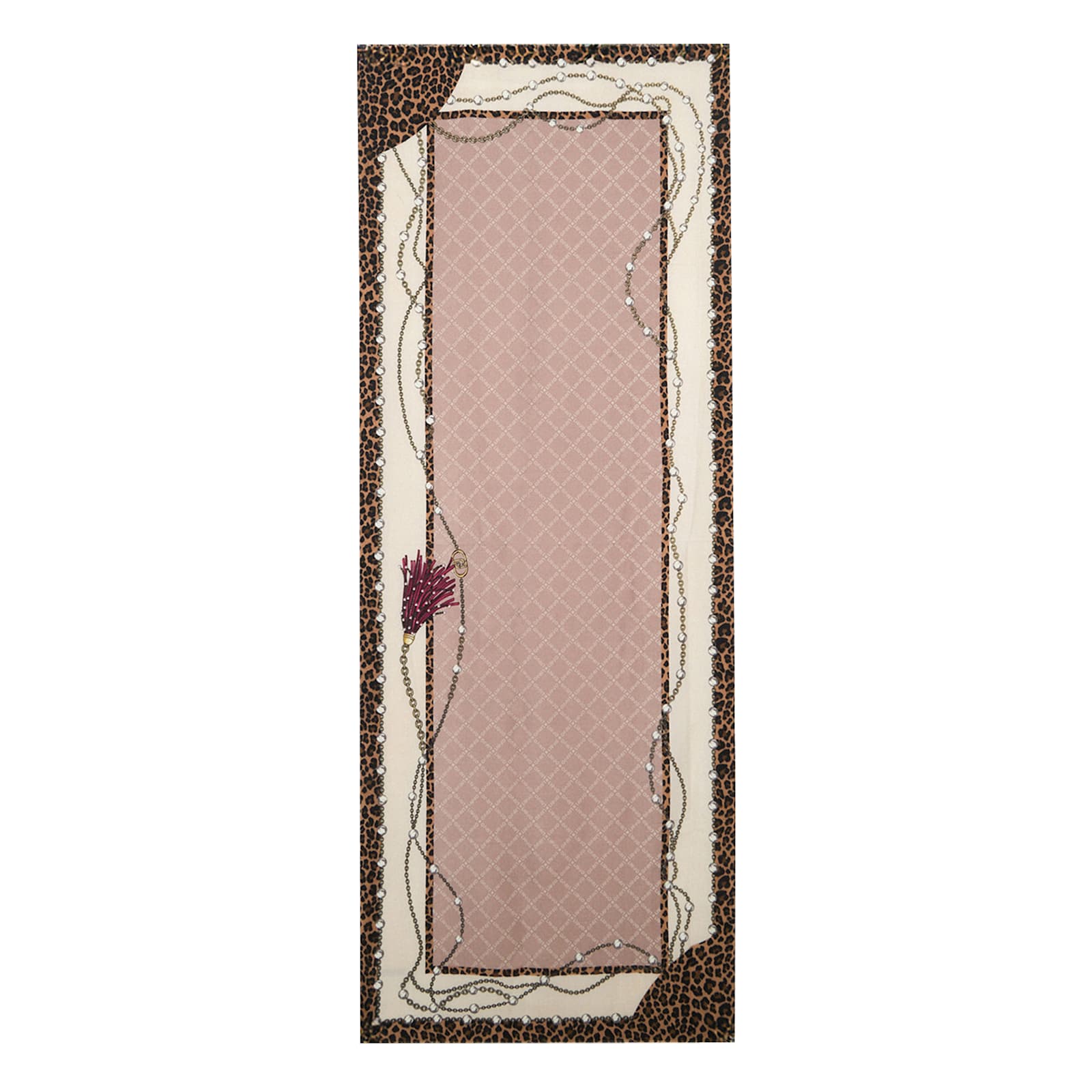 Liu •jo Catena Leopard-print Chain Scarf In Brown
