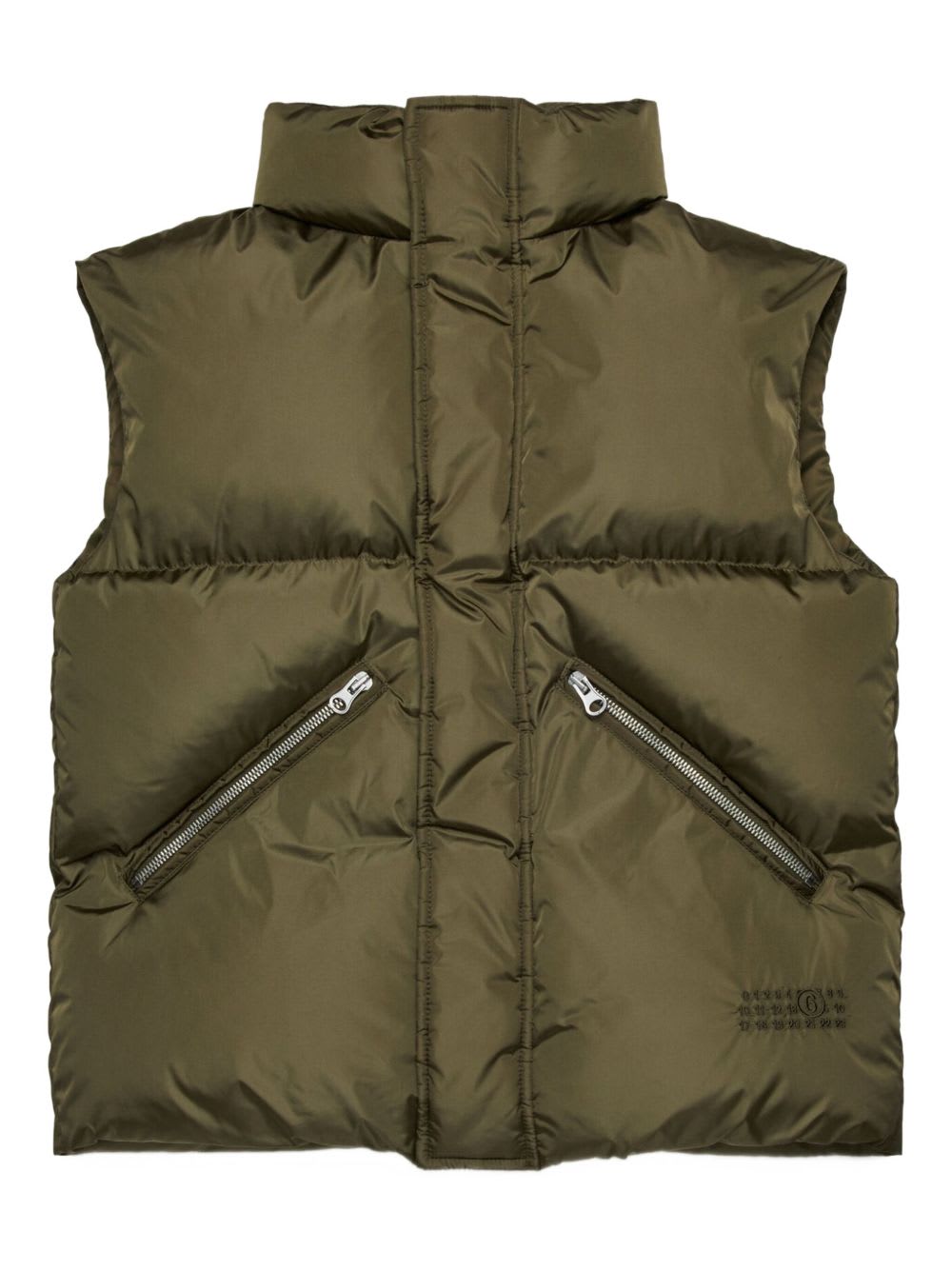 Mm6 Maison Margiela Kids Numeric Graphic Vest In Green