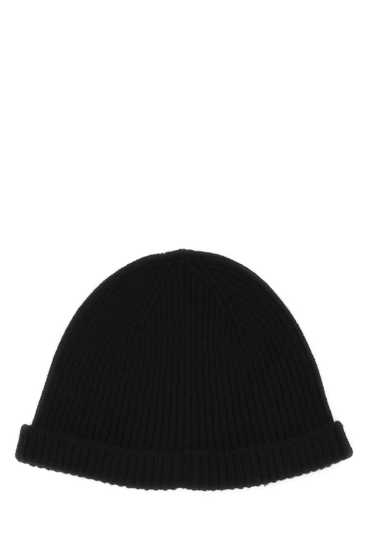 Shop Jil Sander Black Cashmere Beanie Hat In 001
