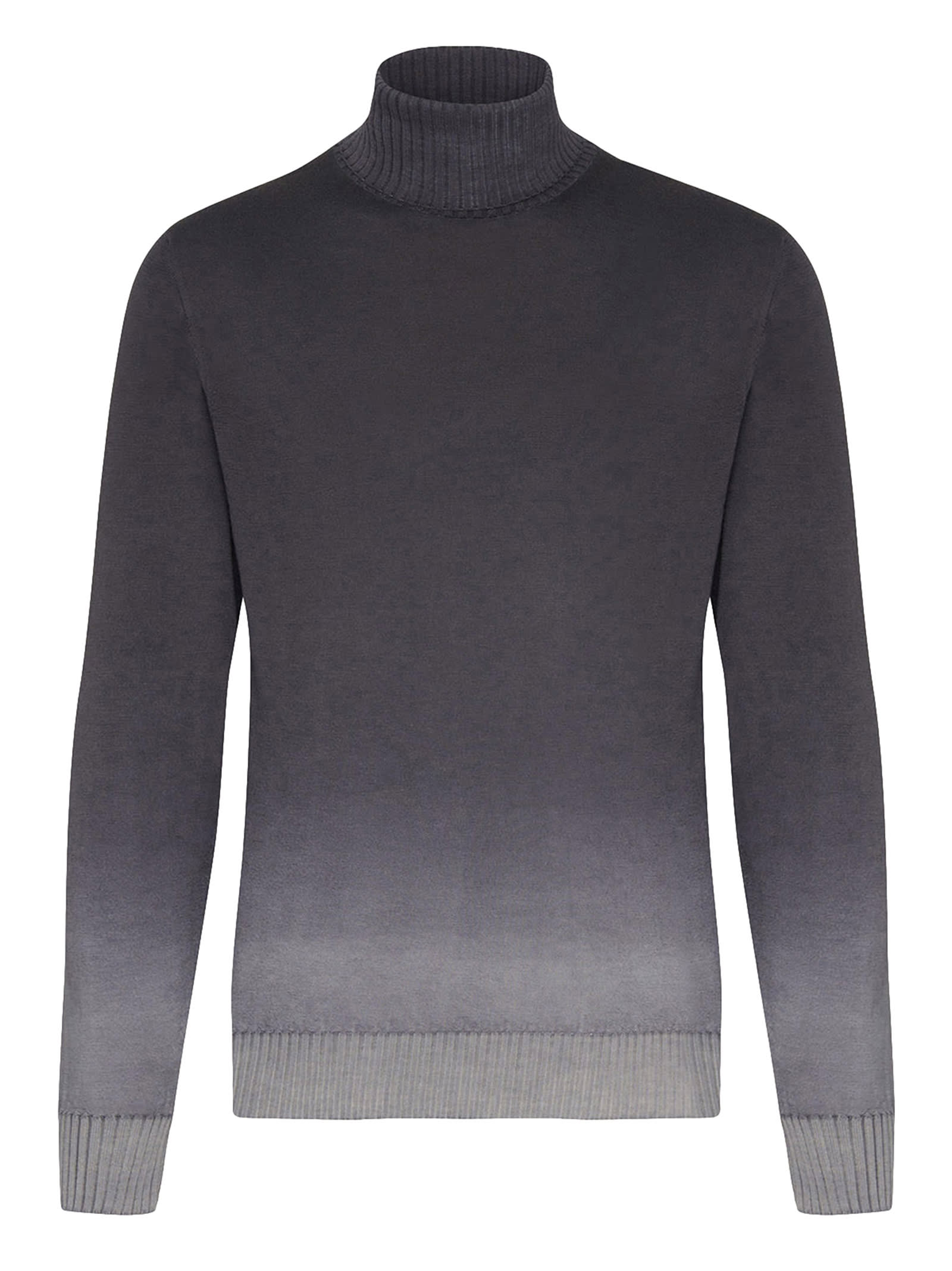 Kiton Jersey High Neck Cashmere In Grey