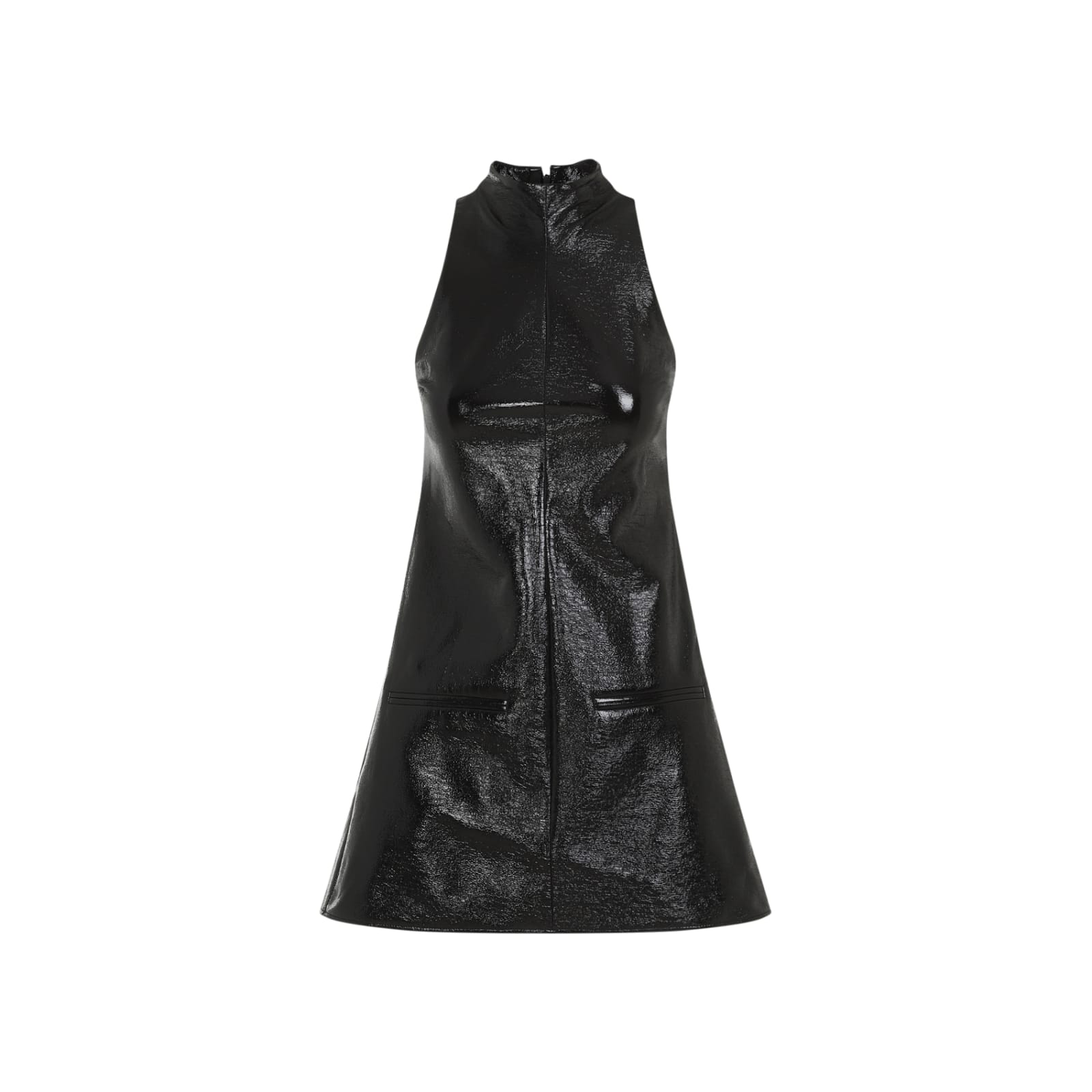 Courrèges Courreges 2 Pockets Vinyl A-line Dress Women In Black
