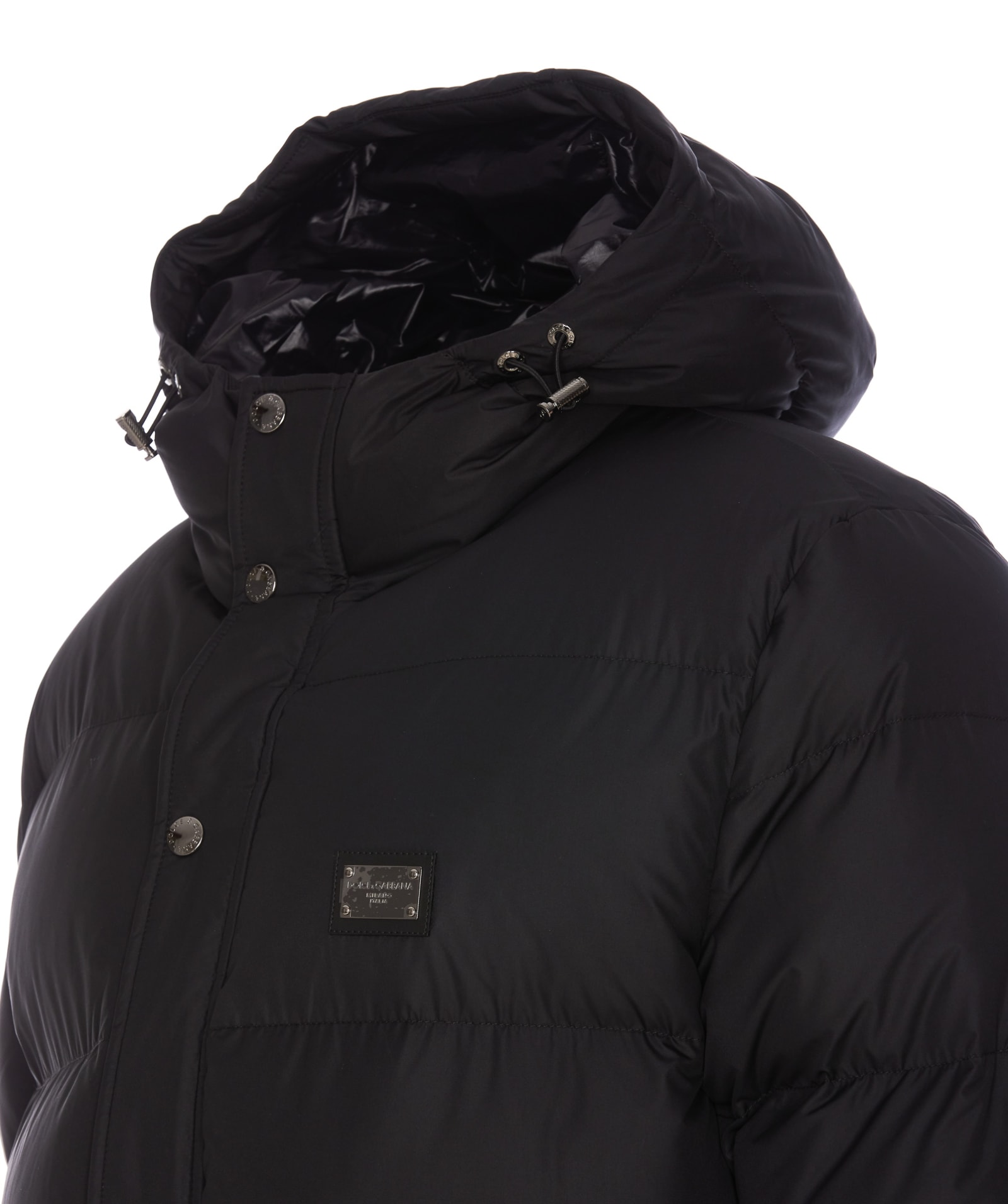 Shop Dolce & Gabbana Logo Down Jacket In Black