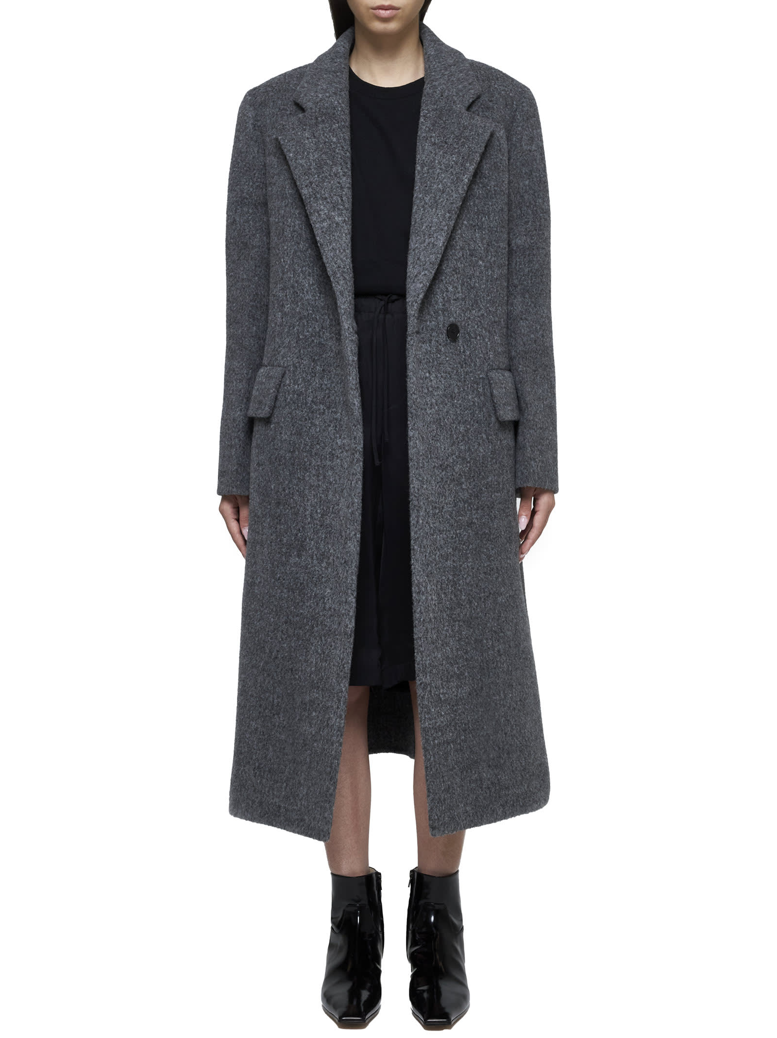 Shop Jil Sander Coat In Shadow