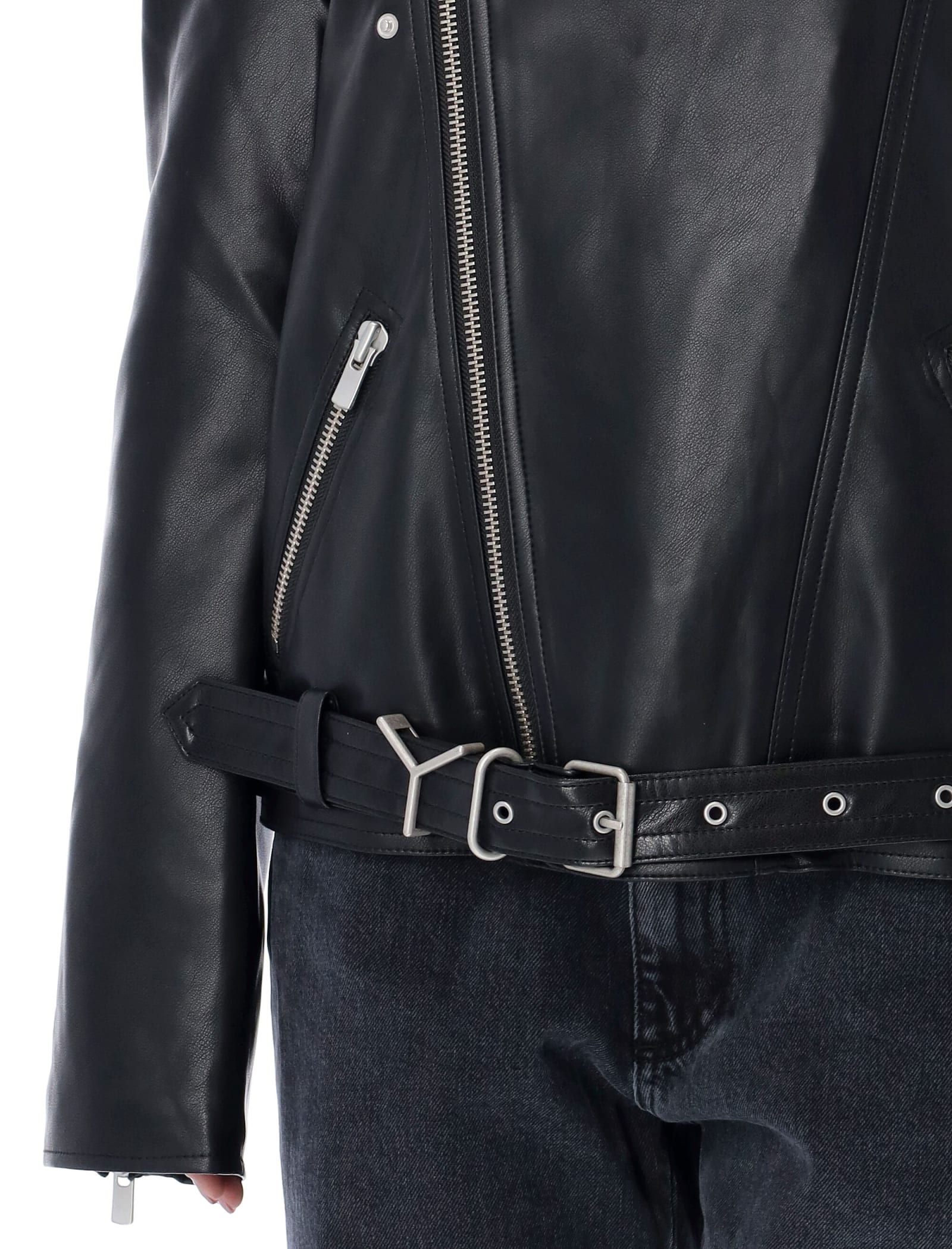 Y/project Twisted Lapel Biker Jacket In Black | ModeSens