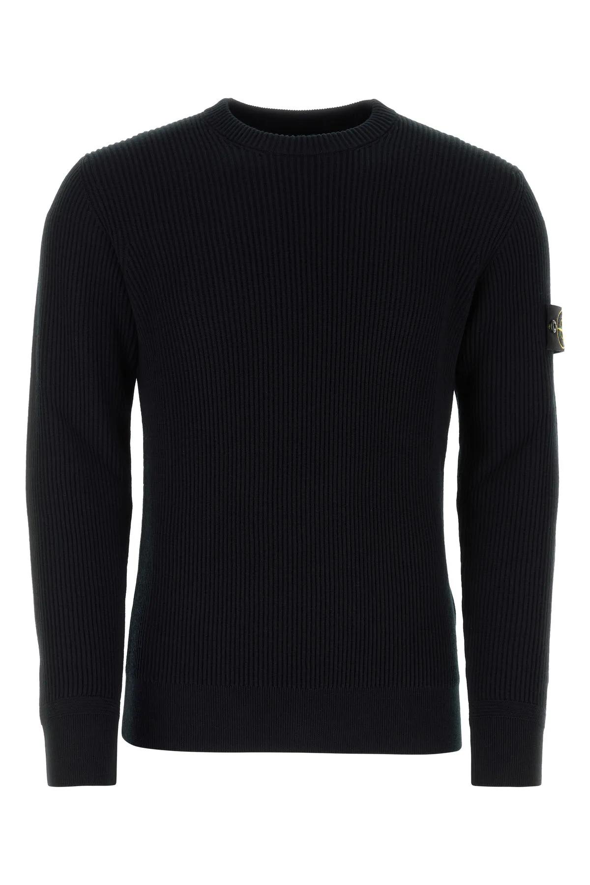 Stone Island Black Wool Sweater