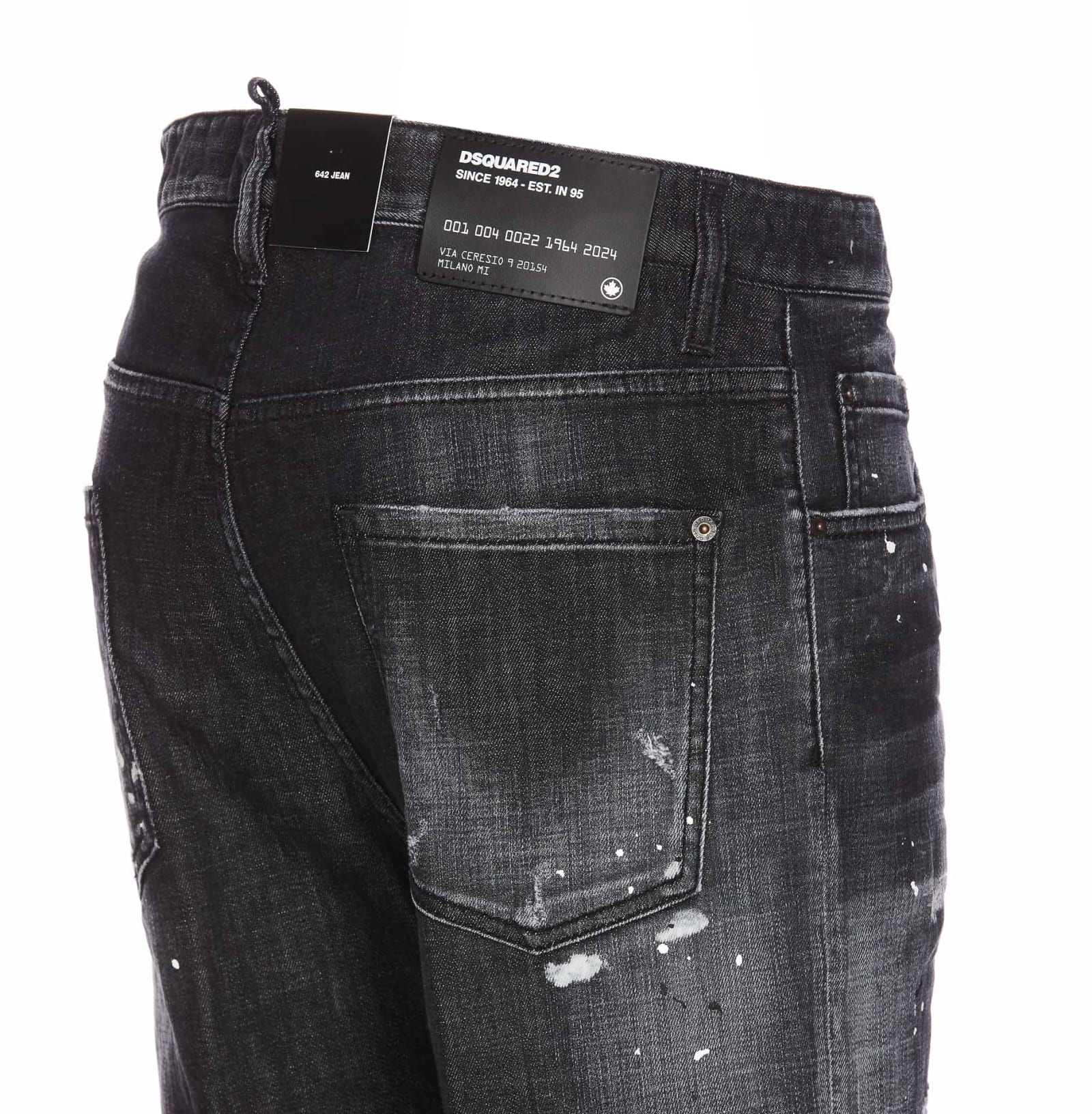 Shop Dsquared2 Wash Skater Jeans In Black