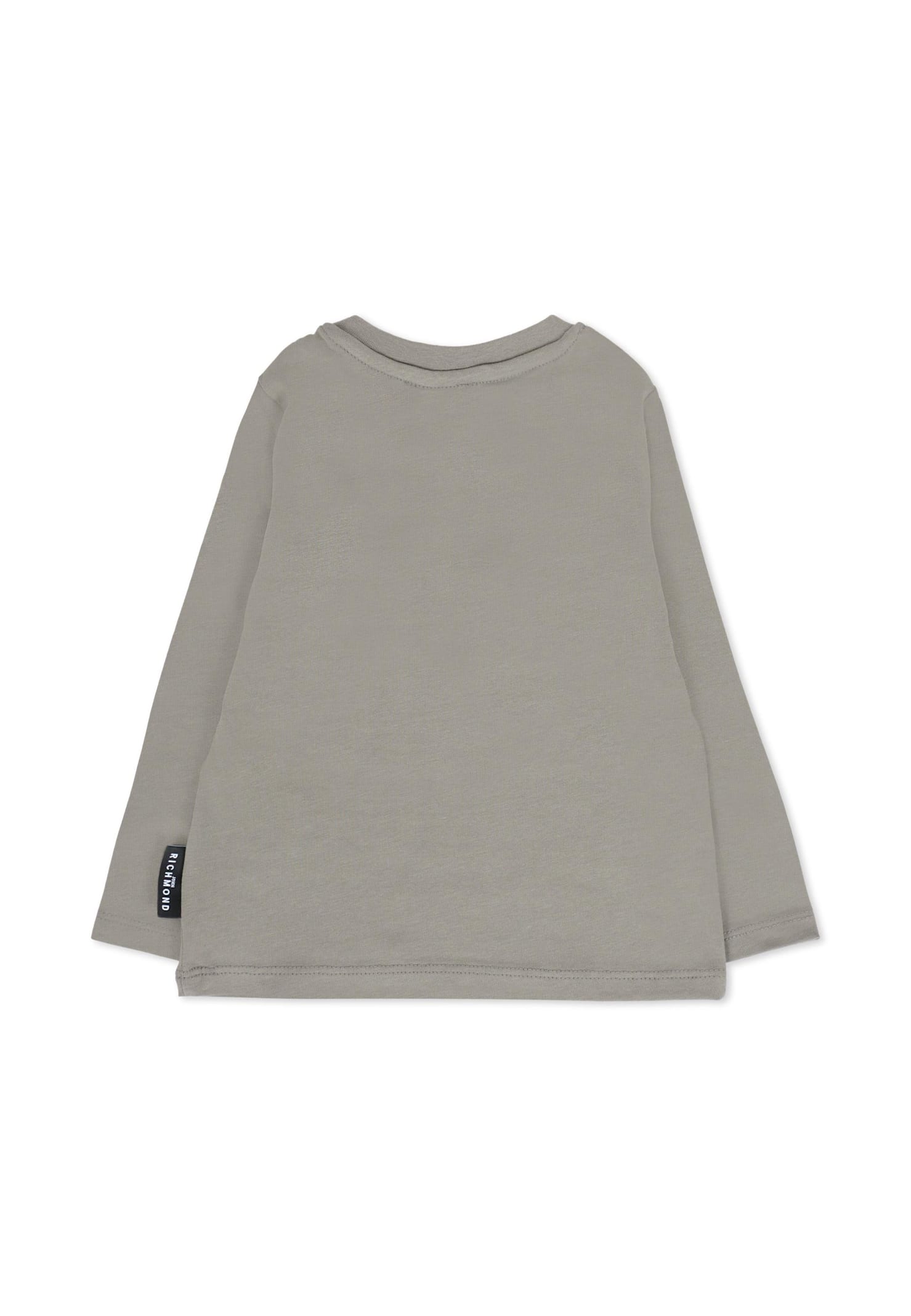Richmond Grey T-shirt For Baby Boy With Velvet Logo In Gray