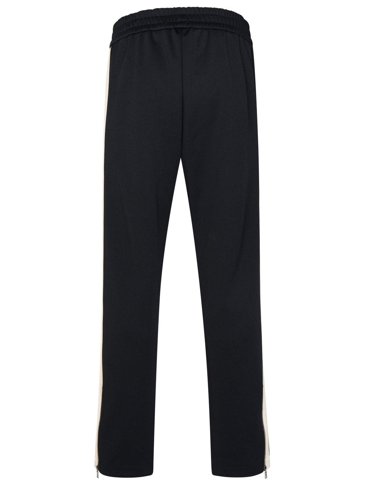 Shop Palm Angels Black Polyester Track Pants In Black/off White